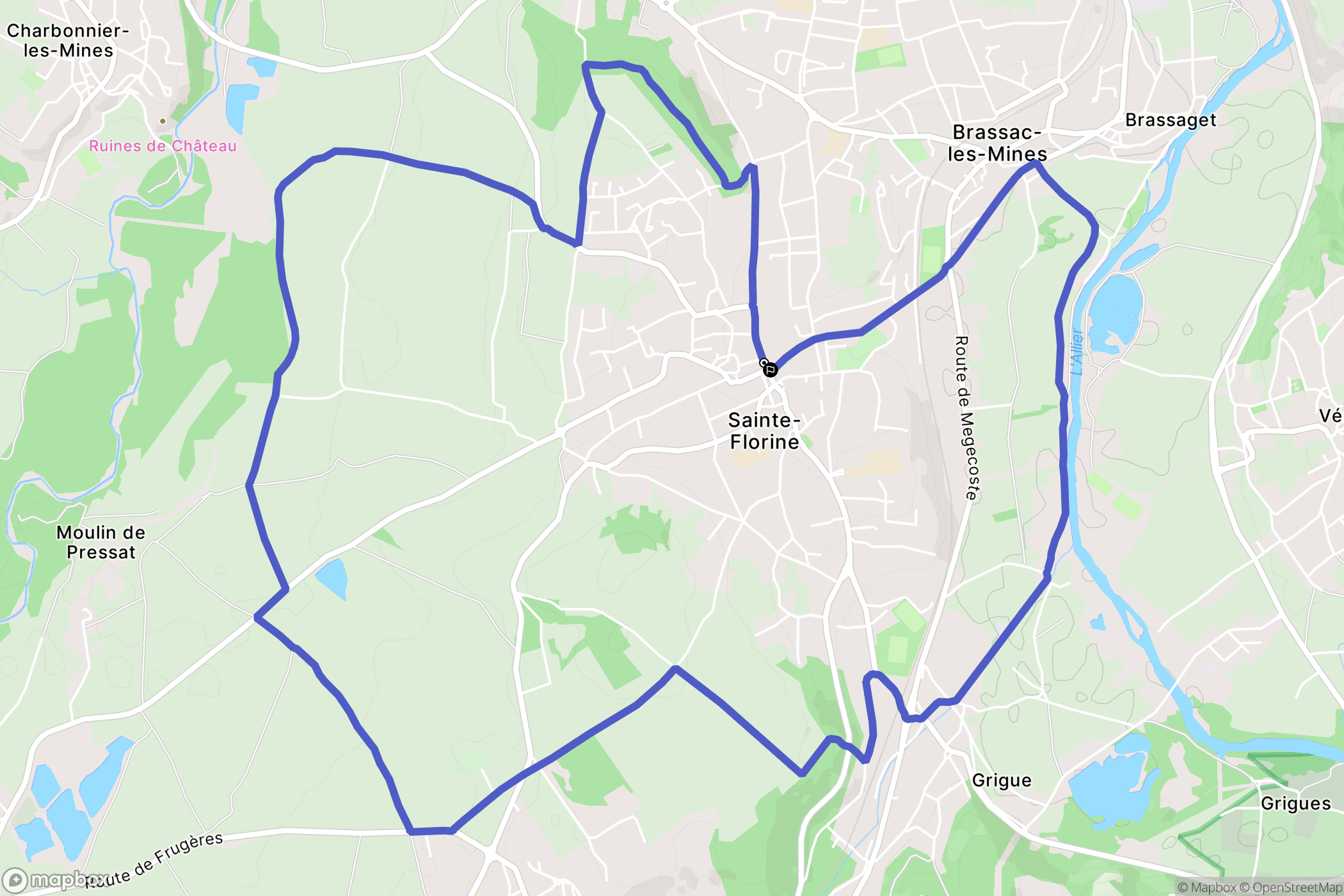 Sainte-Florine : carte du parcours de randonnée - France