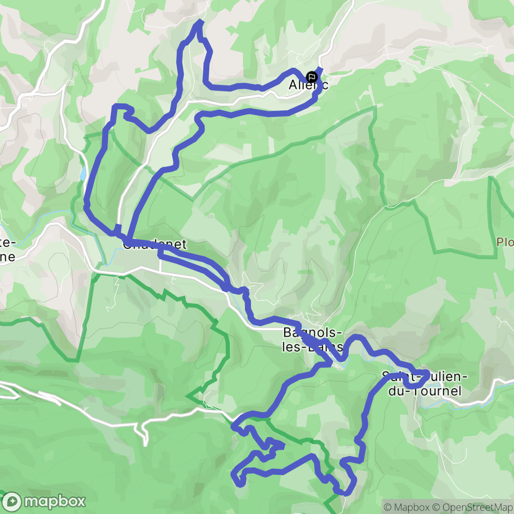 Allenc : carte du parcours de randonnée - France