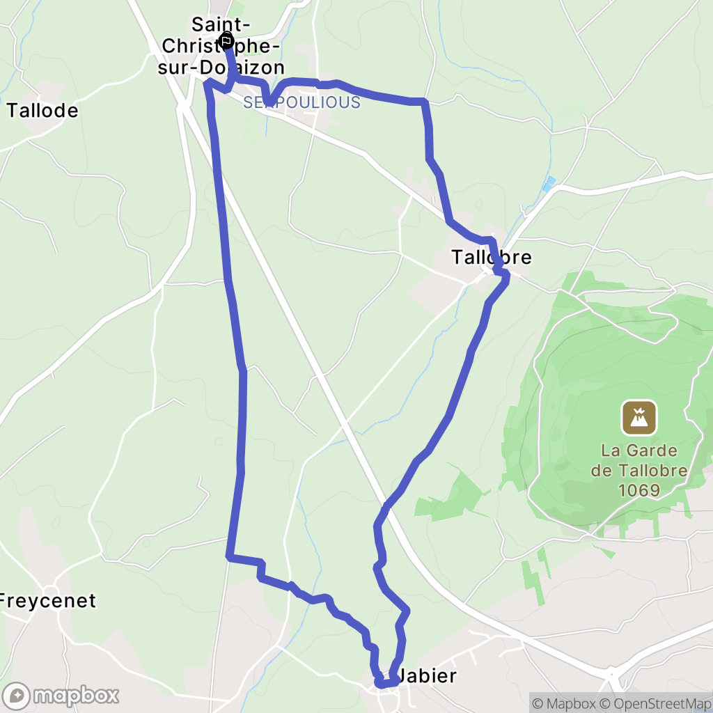 Saint-Christophe-sur-Dolaison : carte du parcours de randonnée - France