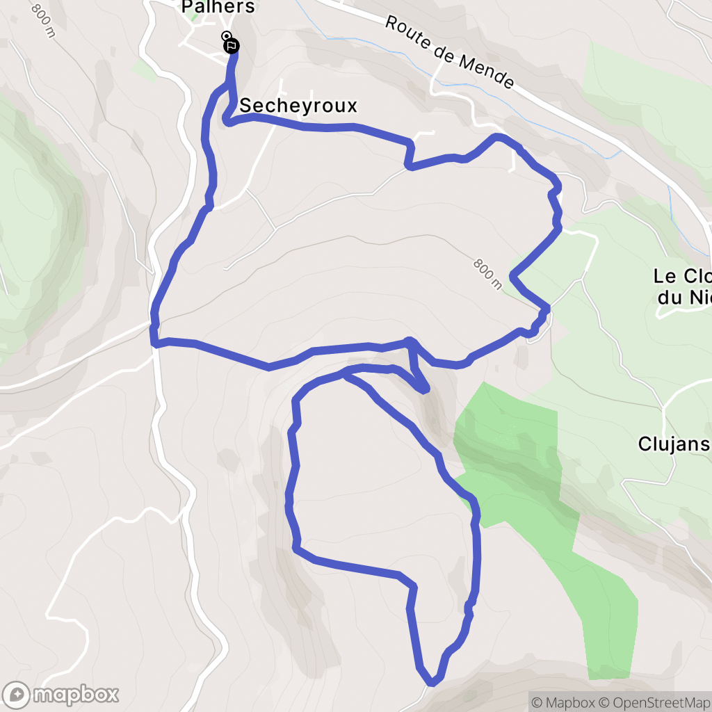 Palhers : carte du parcours de randonnée - France