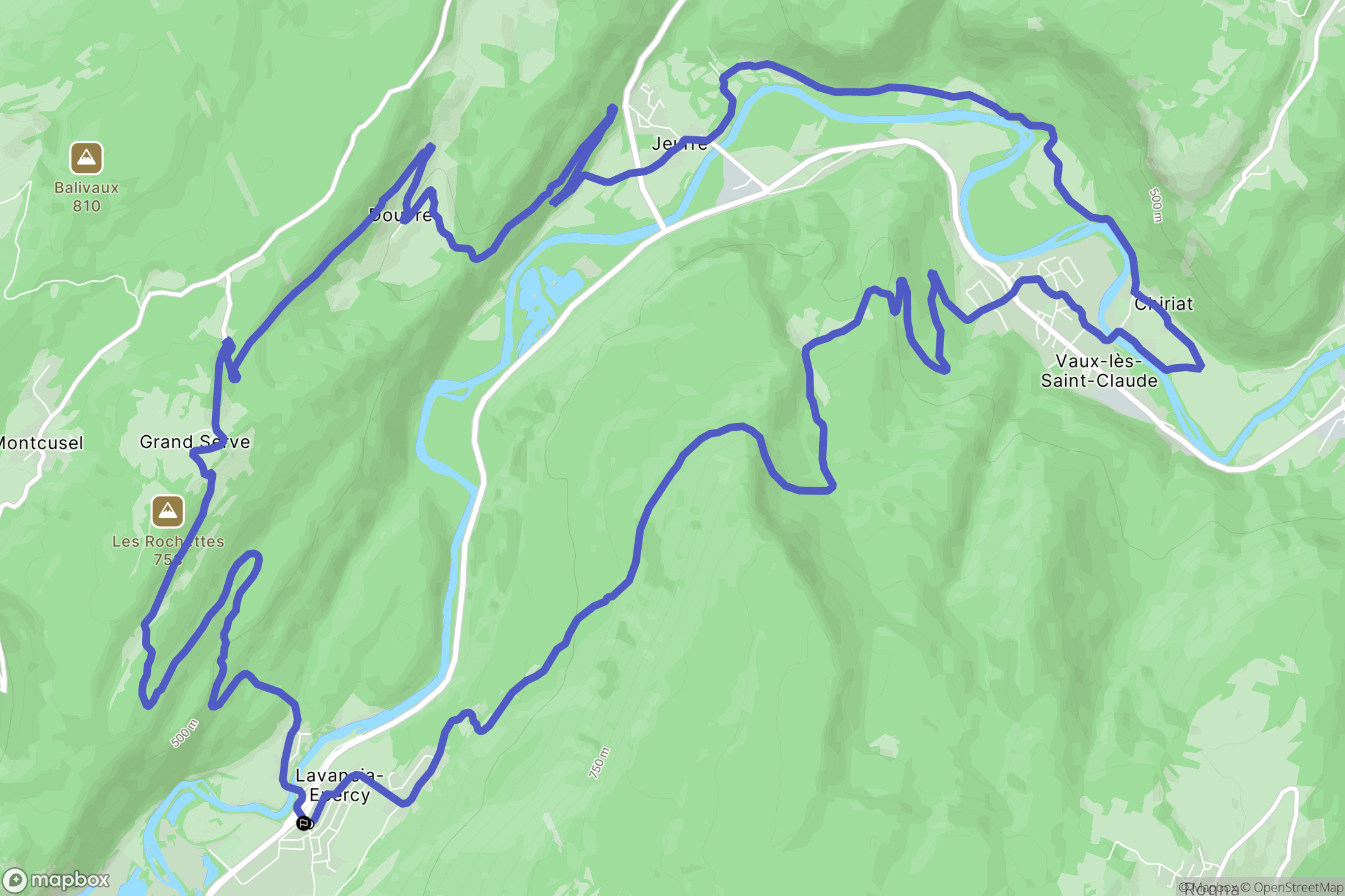 Lavancia-Epercy : carte du parcours de randonnée - France
