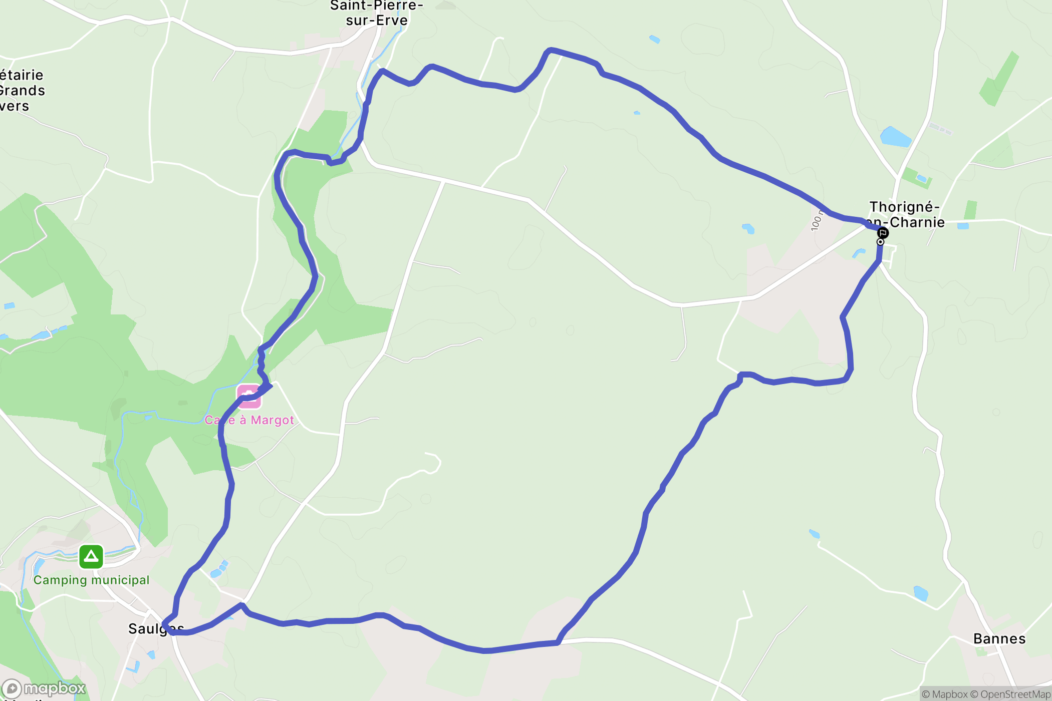 Thorigné-en-Charnie : carte du parcours de randonnée - France