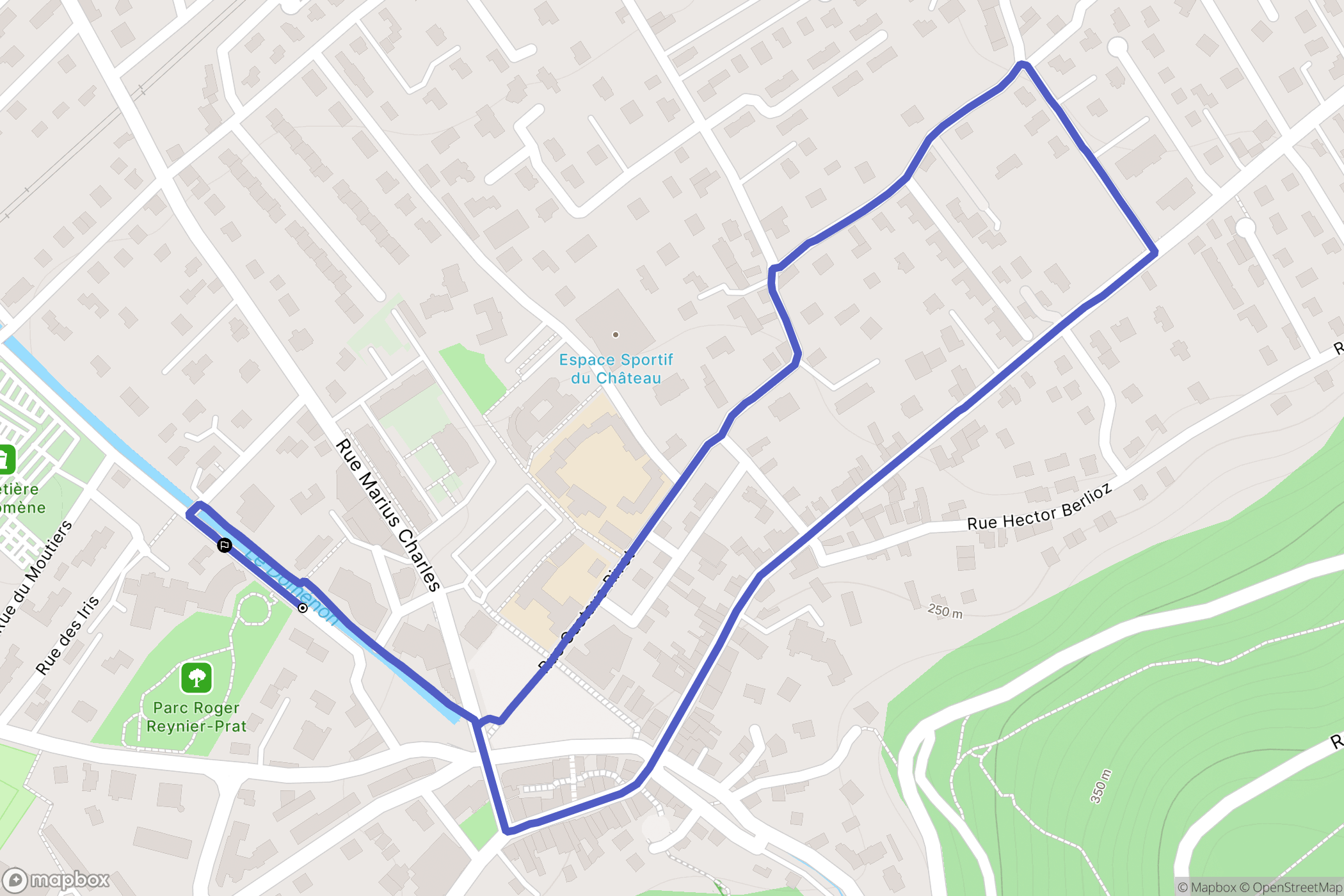 Domène : carte du parcours de randonnée - France