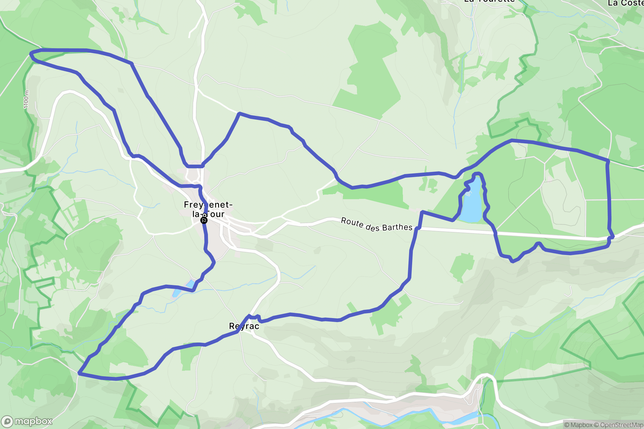 Freycenet-la-Tour : carte du parcours de randonnée - France