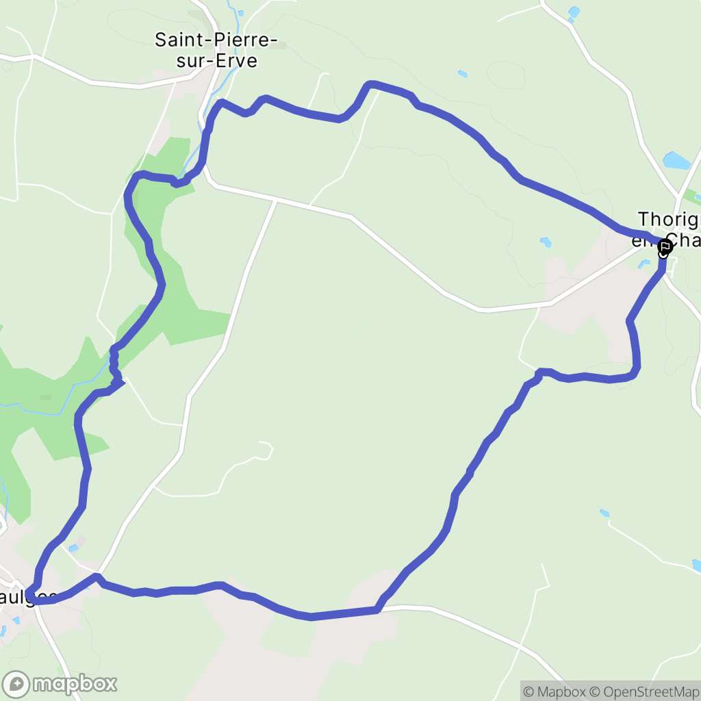 Thorigné-en-Charnie : carte du parcours de randonnée - France