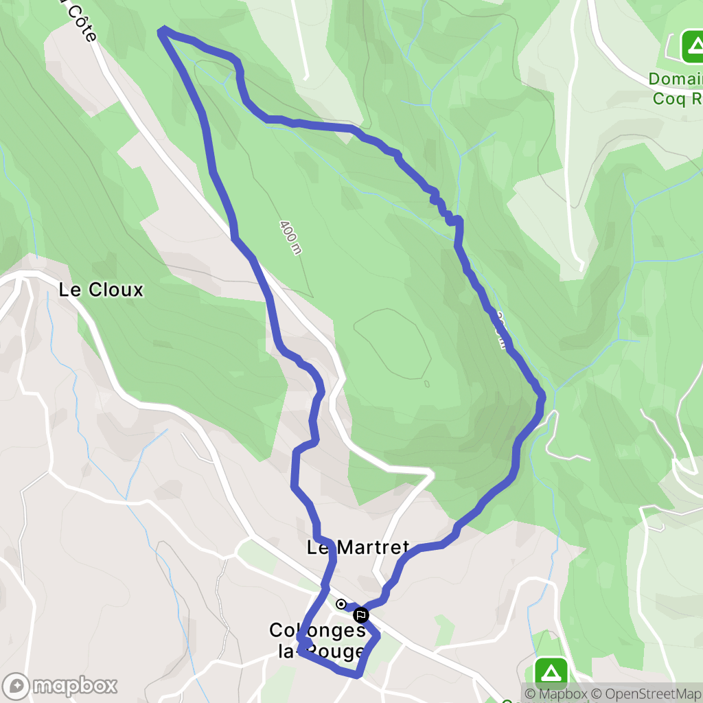 Collonges-la-Rouge : carte du parcours de randonnée - France