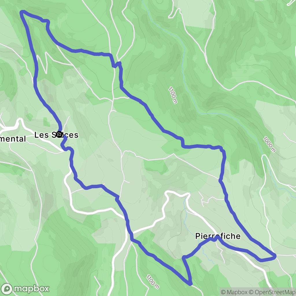 Les Salces : carte du parcours de randonnée - France