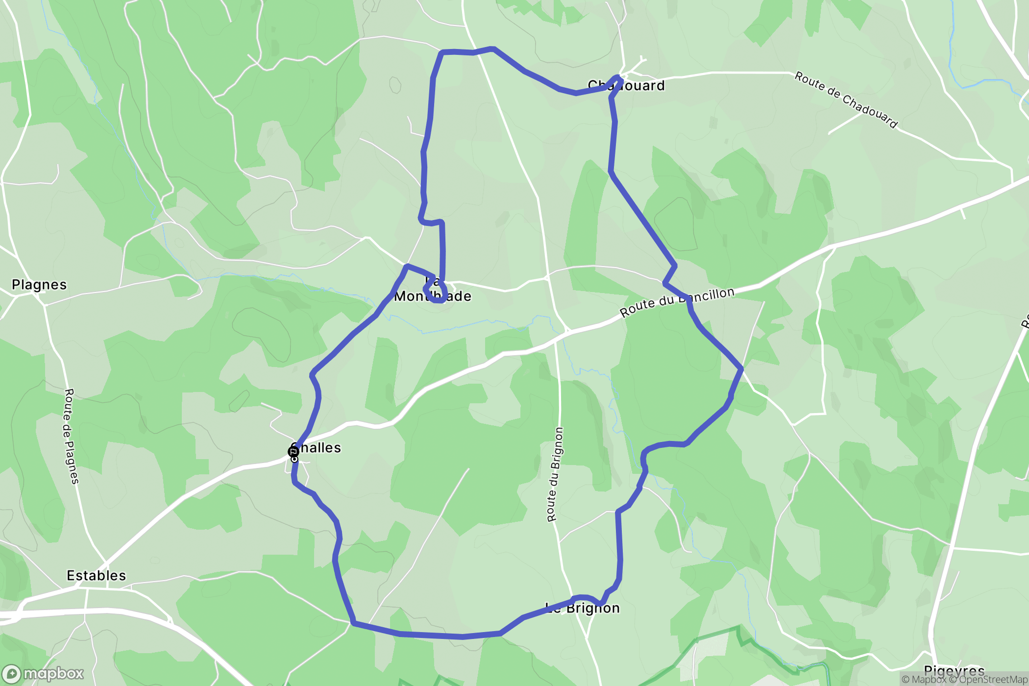 Chomelix : carte du parcours de randonnée - France