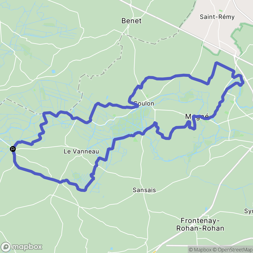 Arçais : carte du parcours de randonnée - France