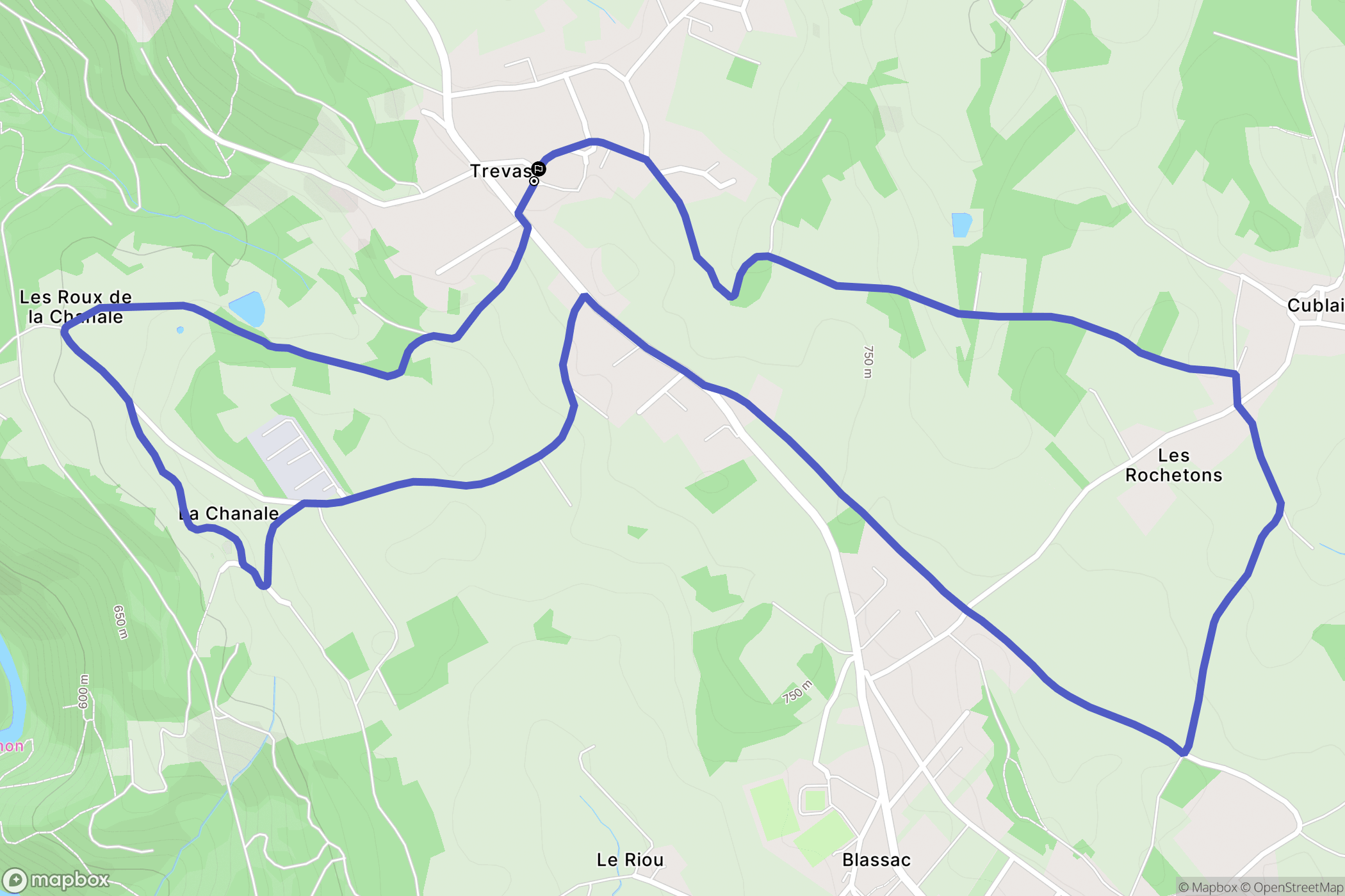 Les Villettes : carte du parcours de randonnée - France