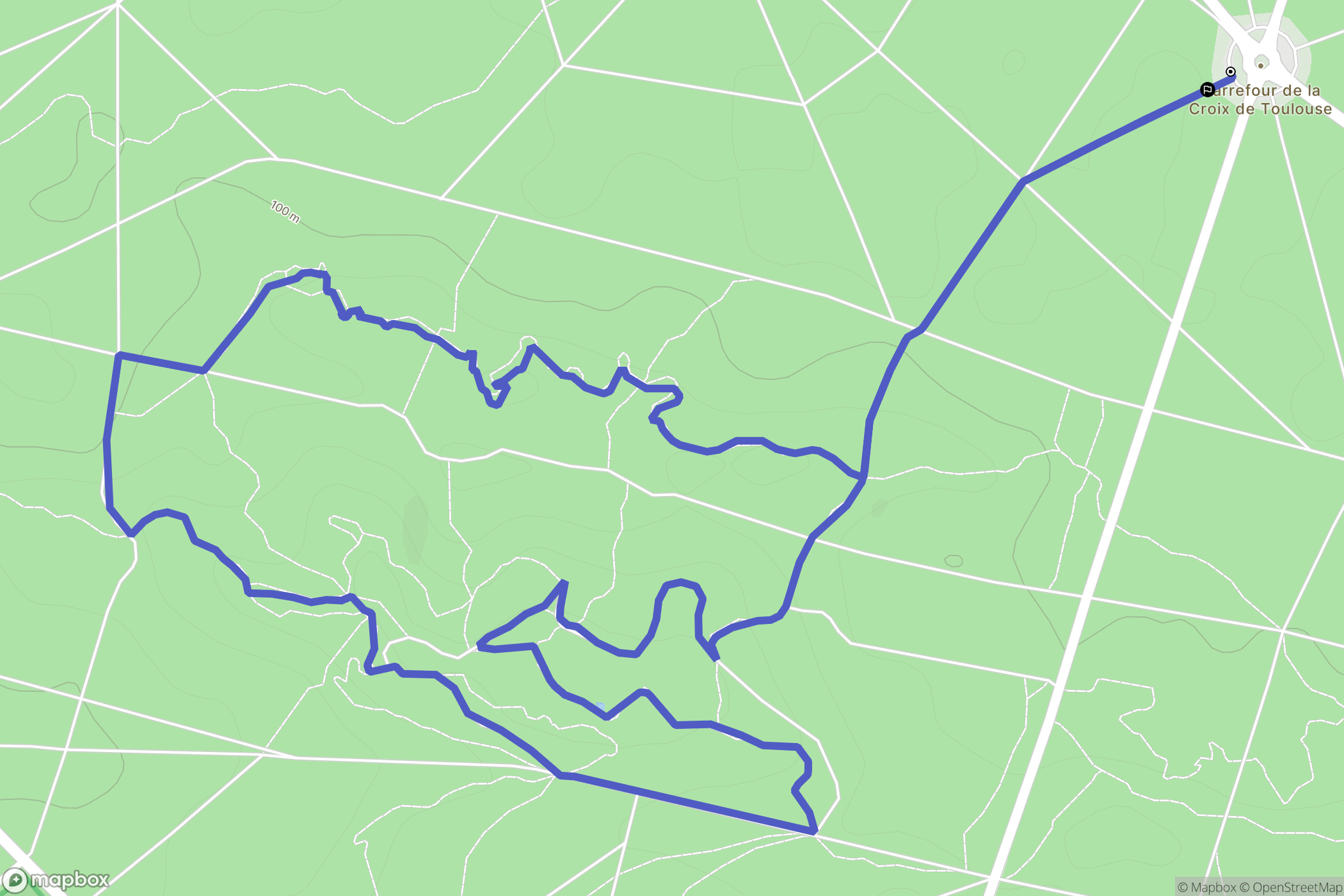 Fontainebleau : carte du parcours de randonnée - France