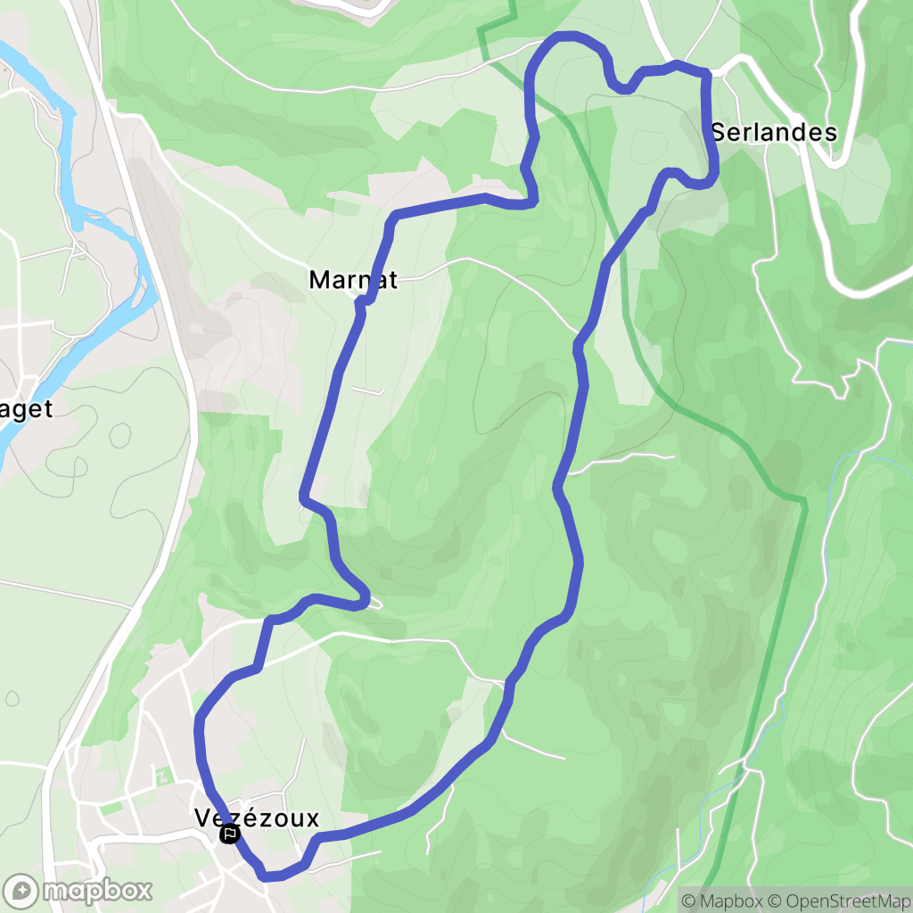 Vézézoux : carte du parcours de randonnée - France