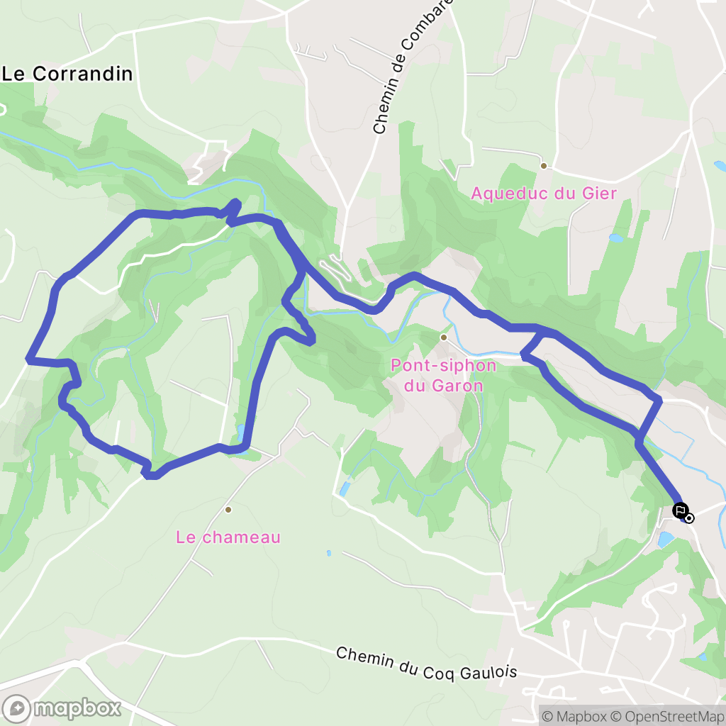Brignais : carte du parcours de randonnée - France