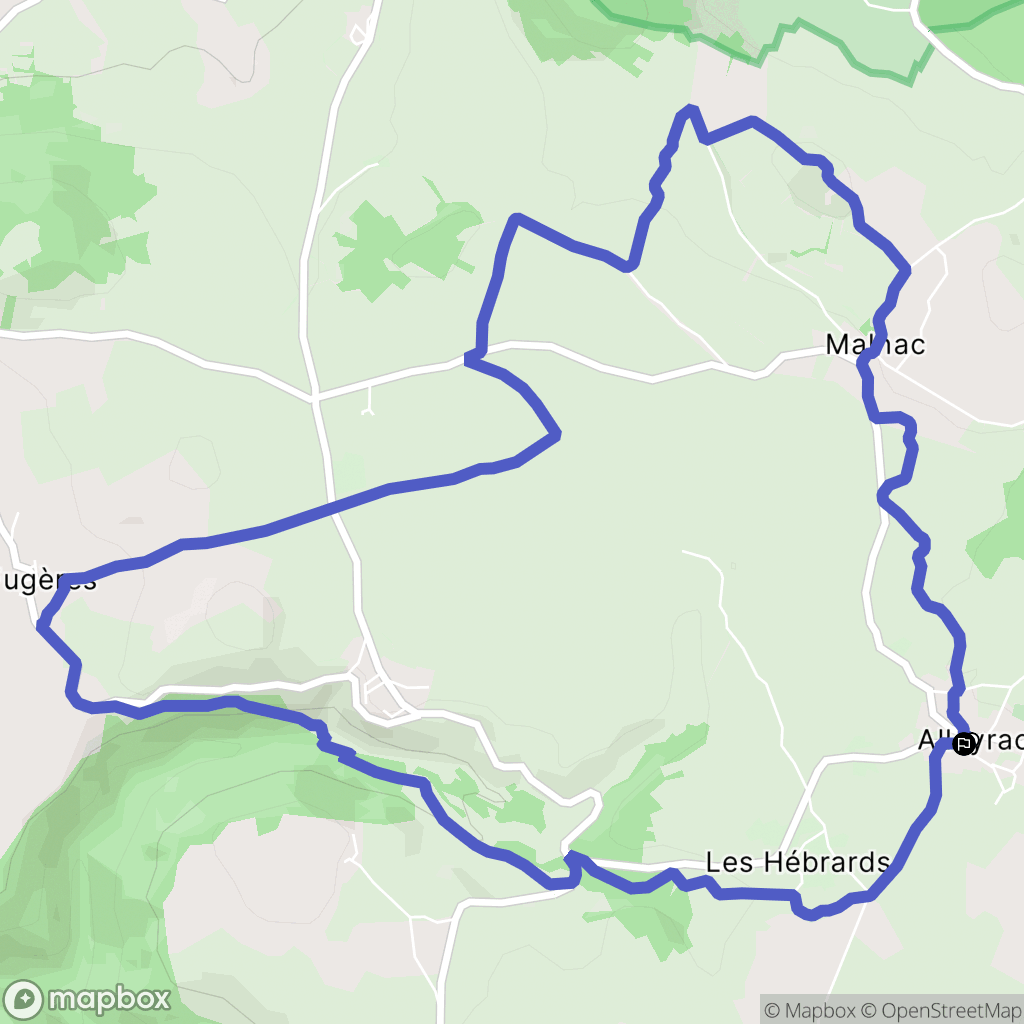 Alleyrac : carte du parcours de randonnée - France