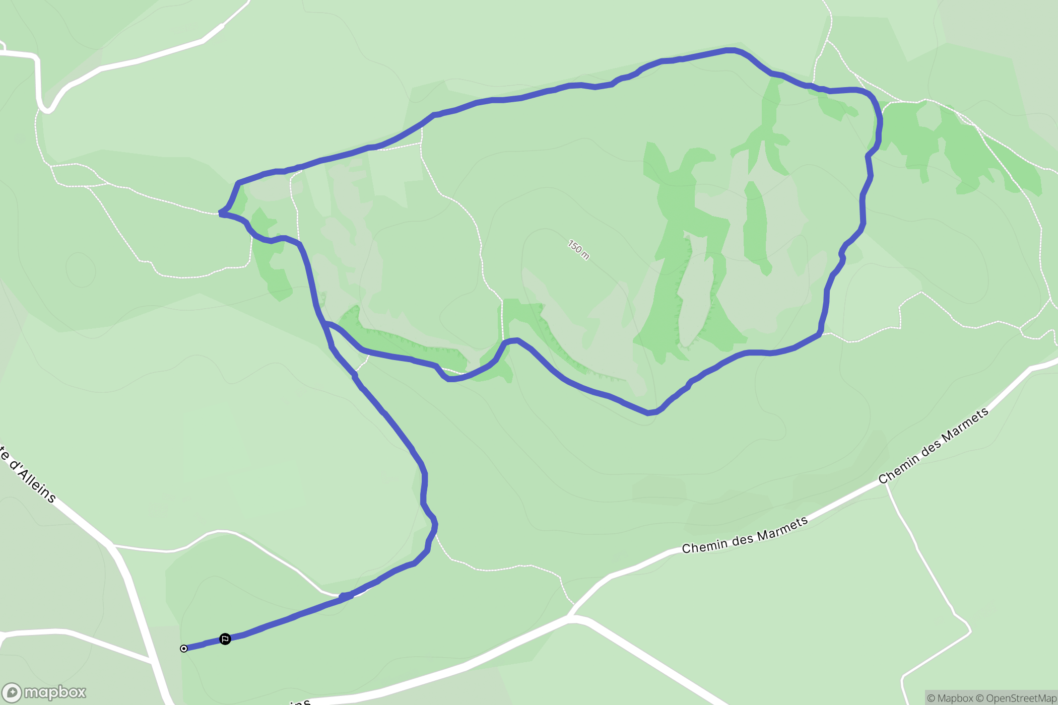 Sénas : carte du parcours de randonnée - France