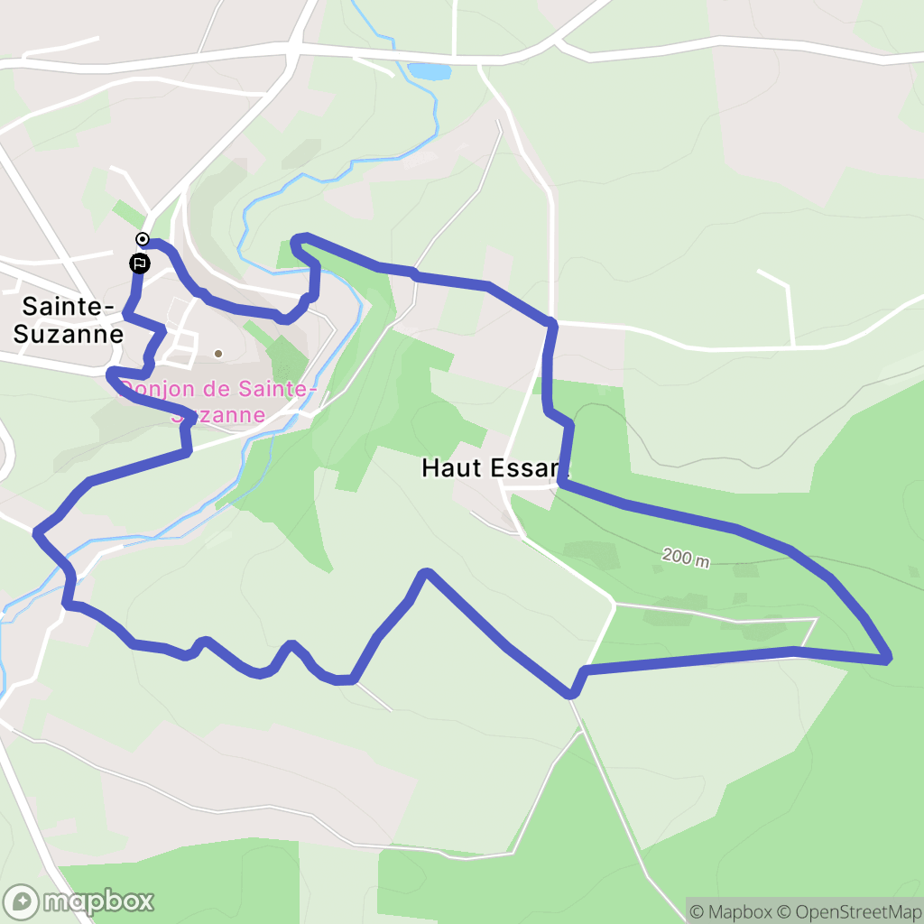 Sainte-Suzanne-et-Chammes : carte du parcours de randonnée - France