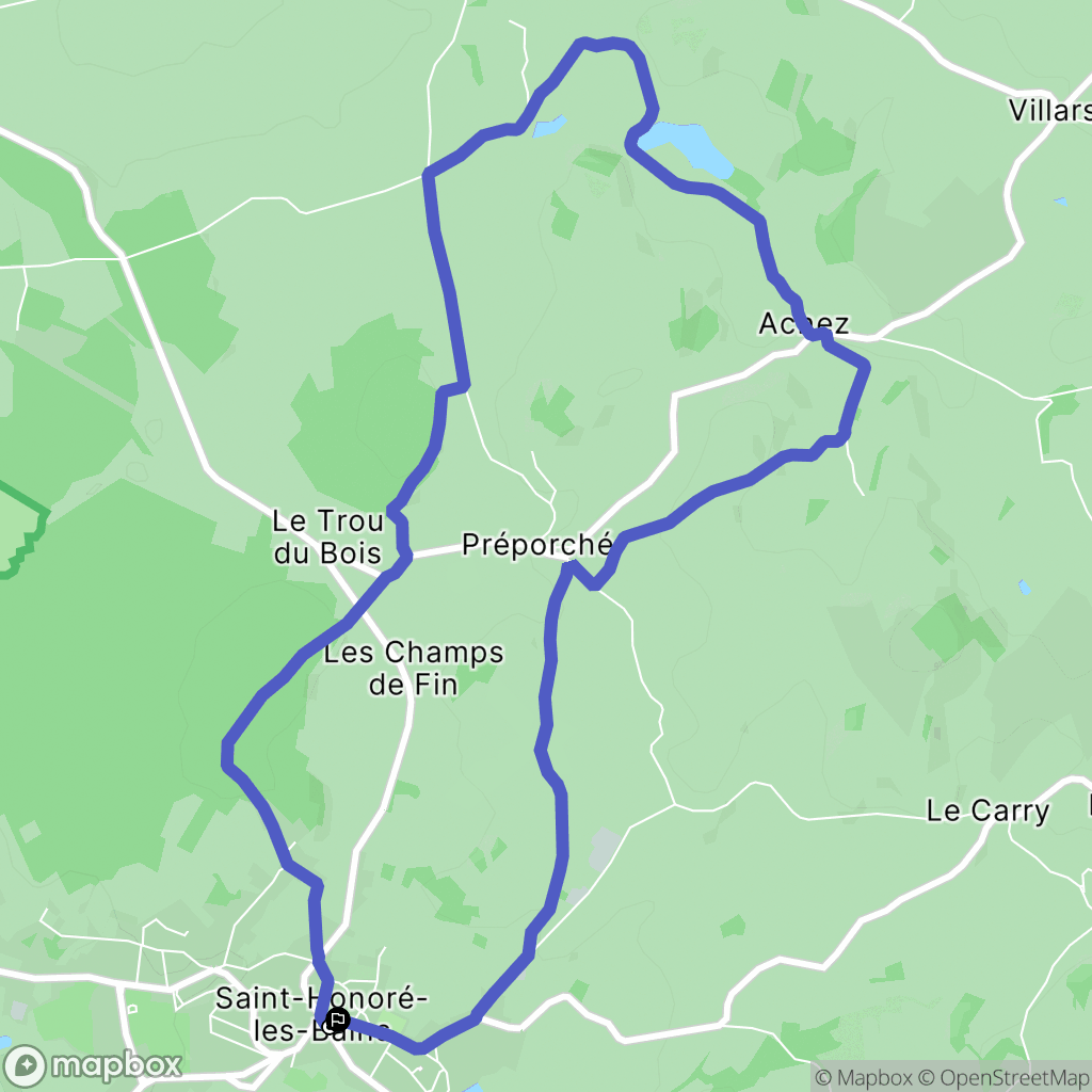 Saint-Honoré-les-Bains : carte du parcours de randonnée - France