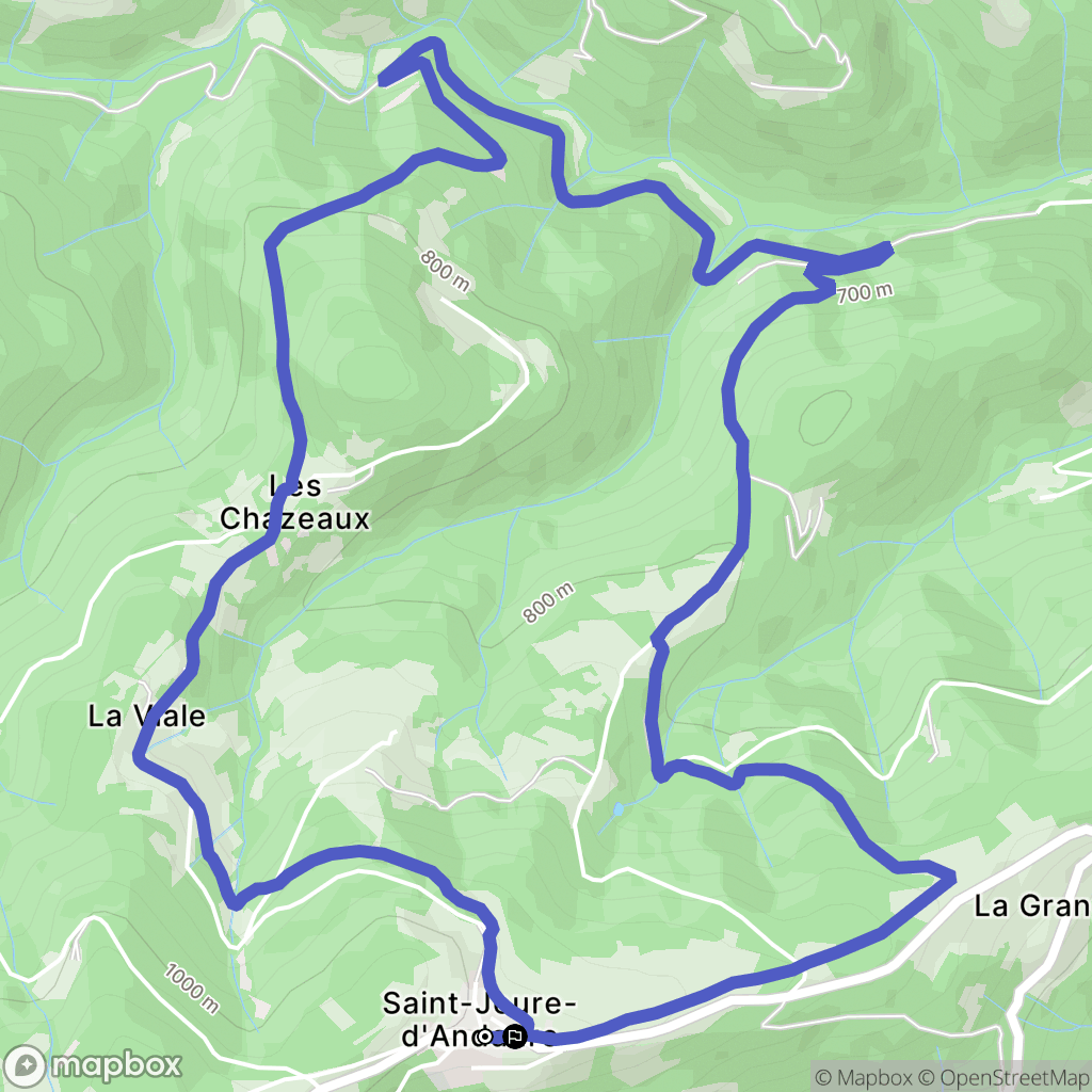 Saint-Jeure-d'Andaure : carte du parcours de randonnée - France