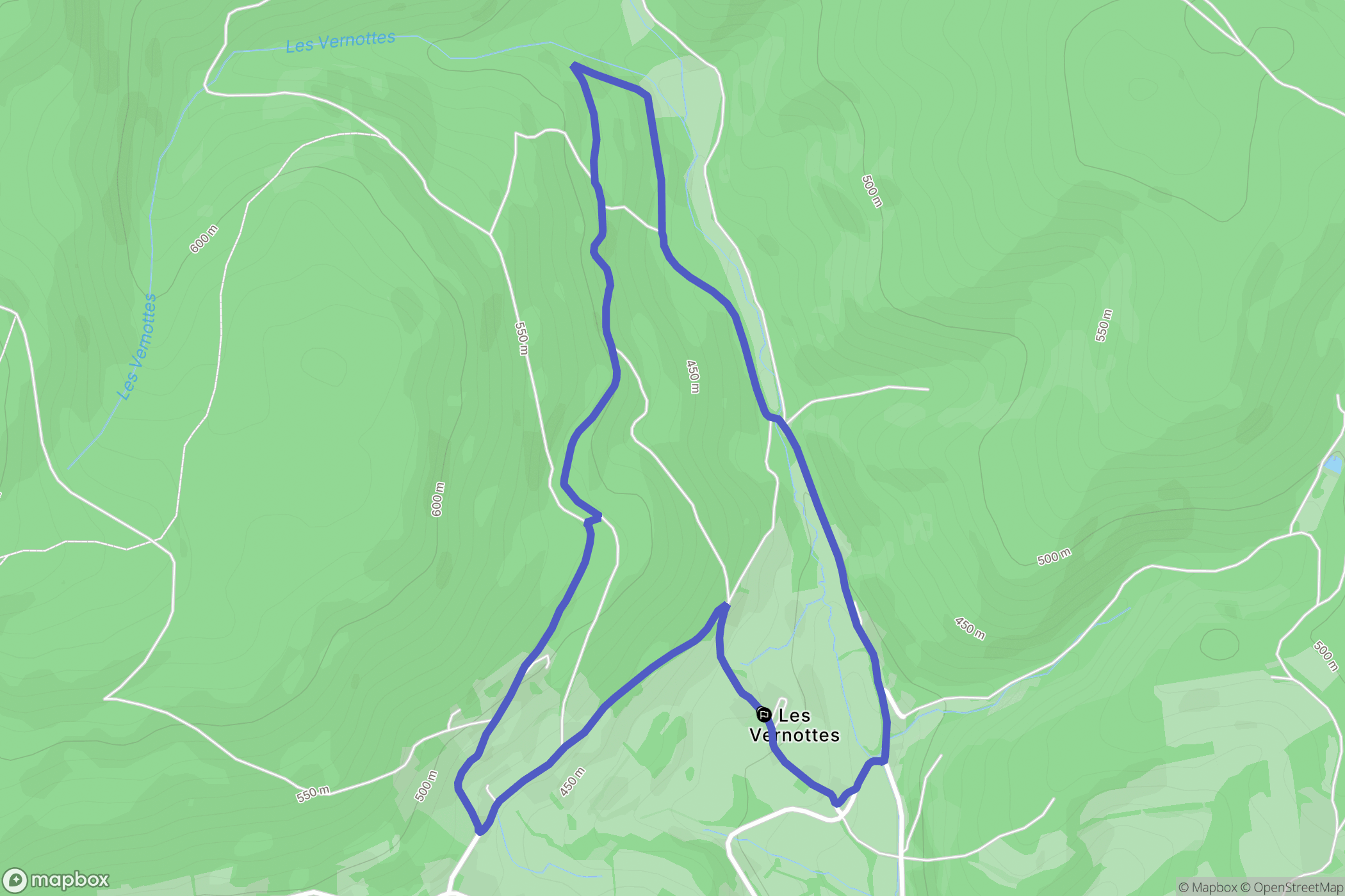 La Grande-Verrière : carte du parcours de randonnée - France
