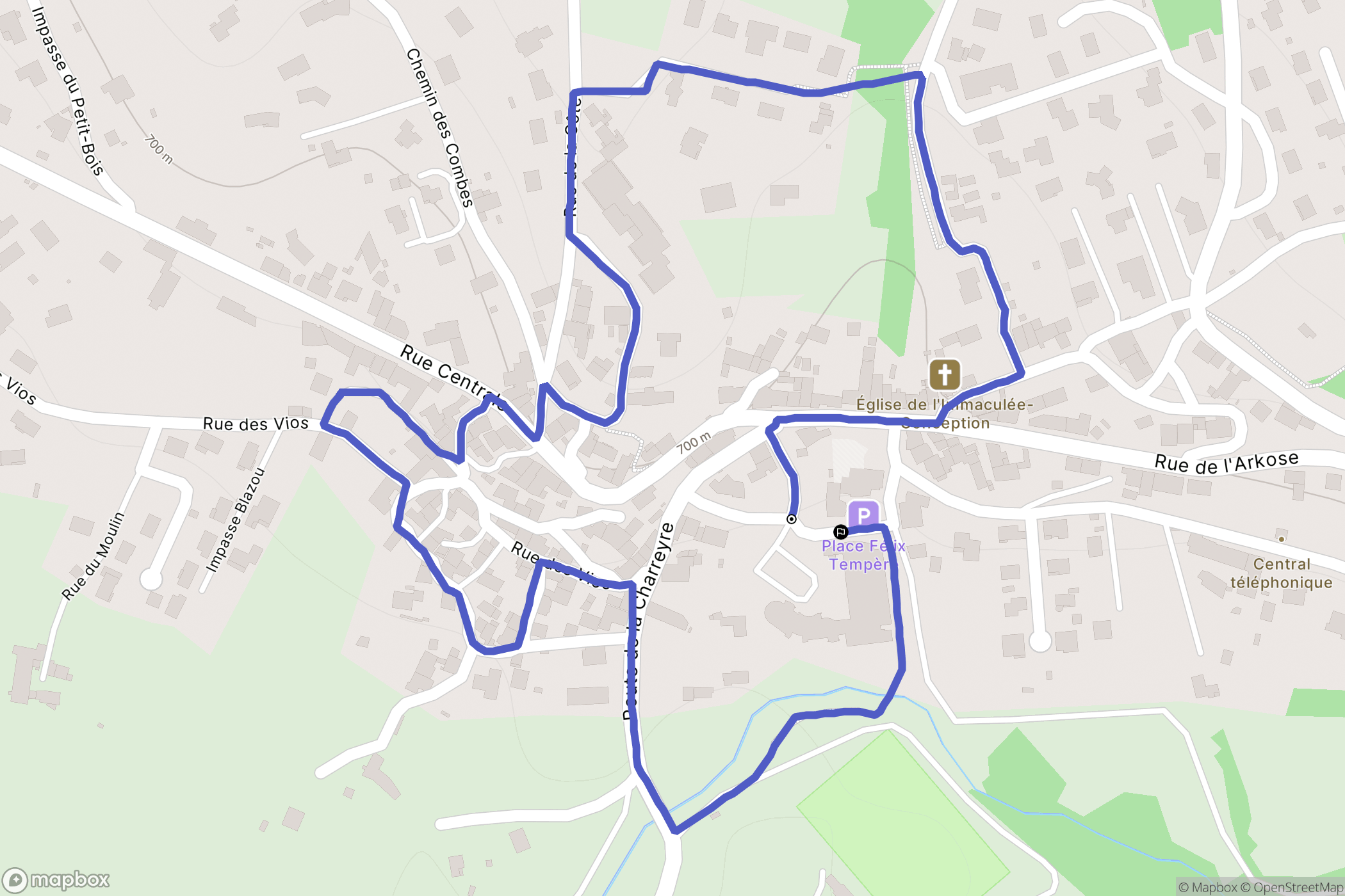 Blavozy : carte du parcours de randonnée - France