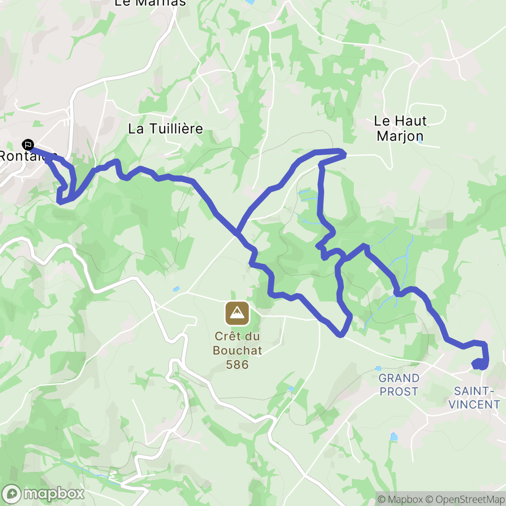 Rontalon : carte du parcours de randonnée - France