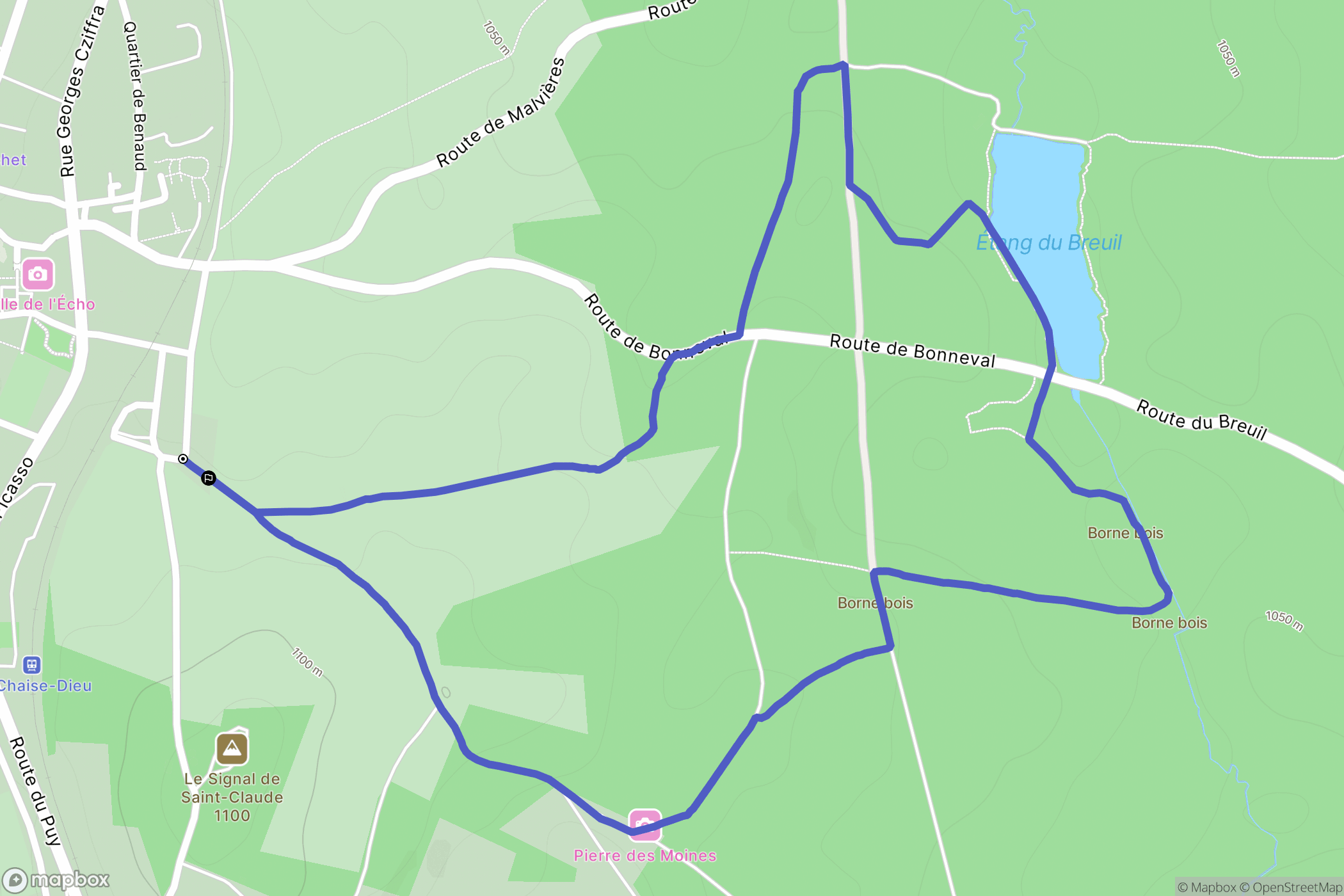 La Chaise-Dieu : carte du parcours de randonnée - France