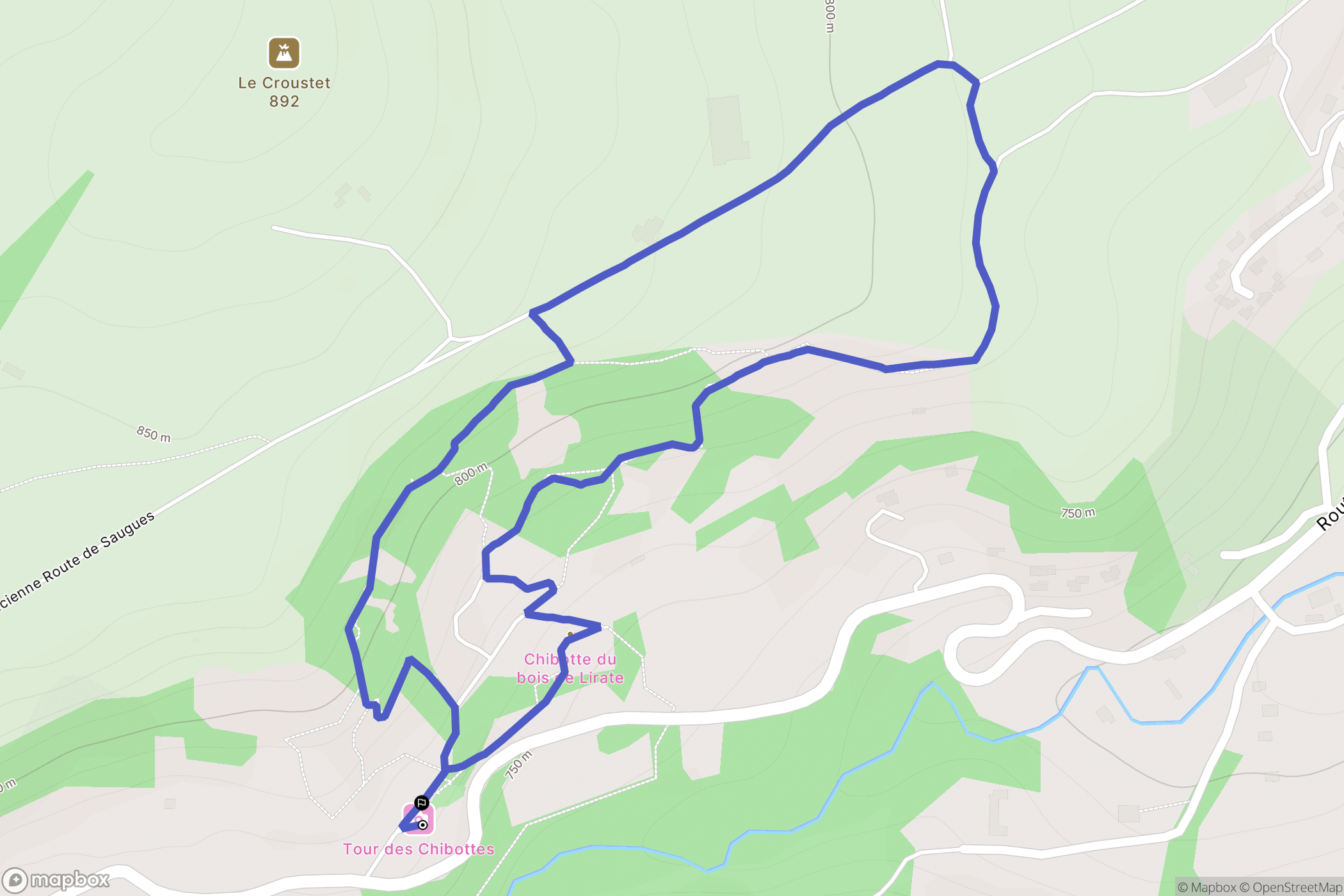Vals-près-le-Puy : carte du parcours de randonnée - France