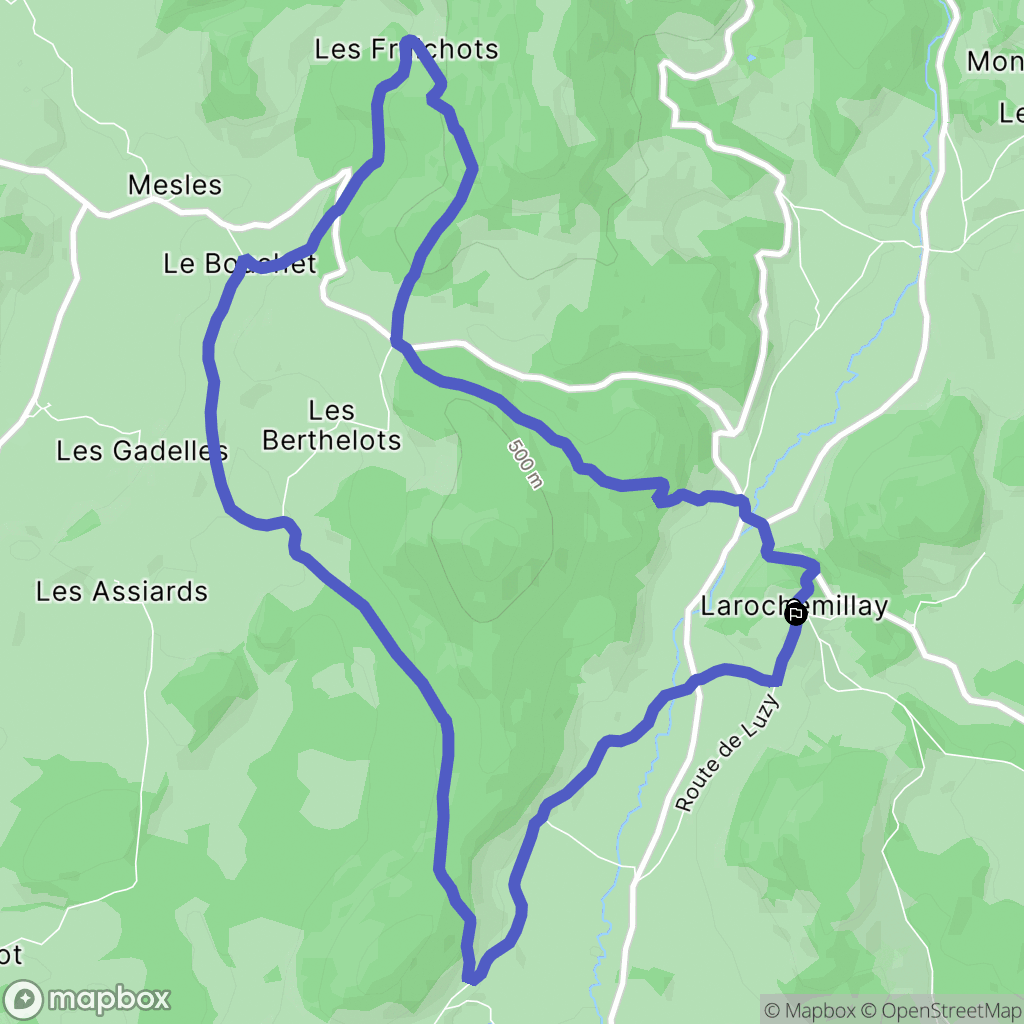 Larochemillay : carte du parcours de randonnée - France