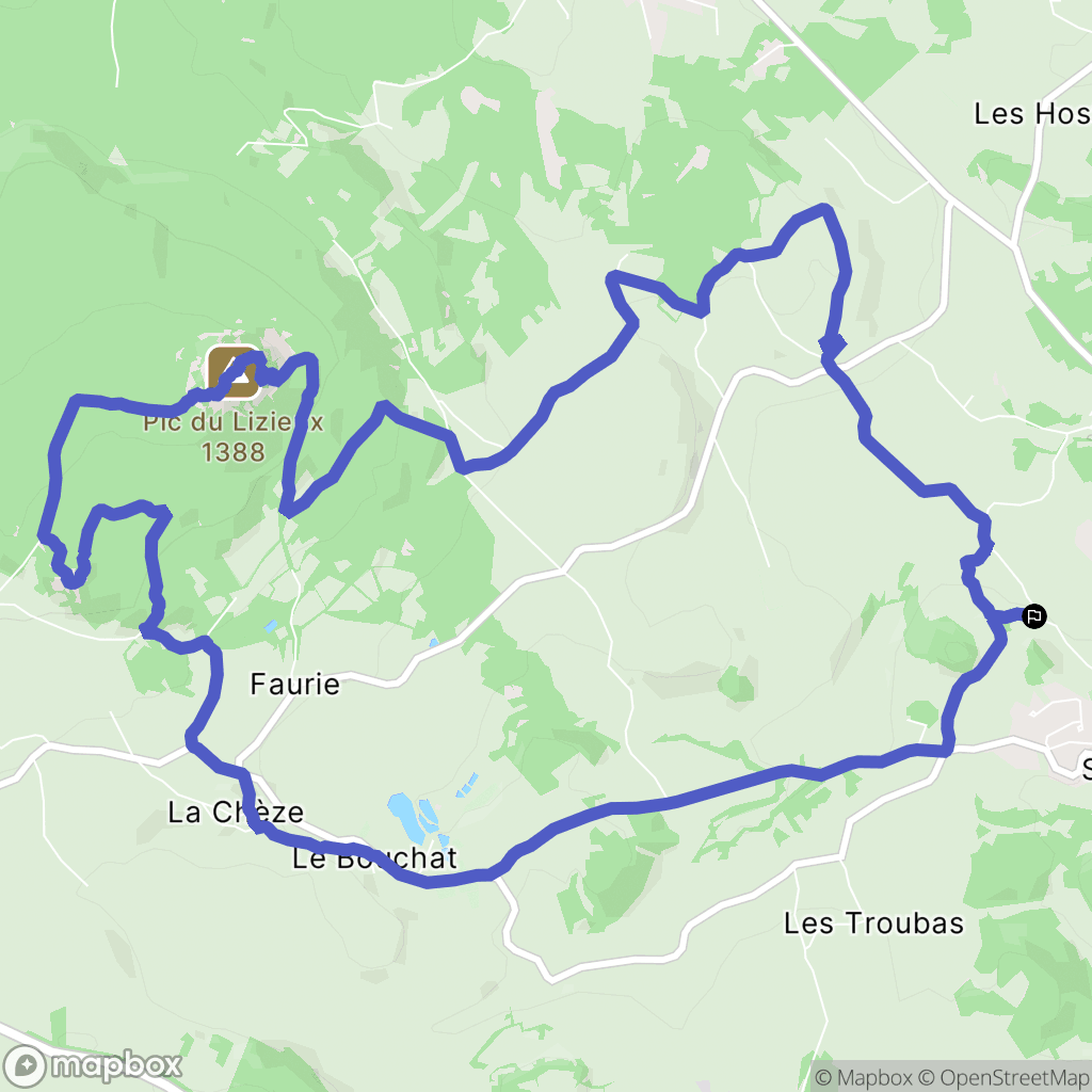 Mazet-Saint-Voy : carte du parcours de randonnée - France