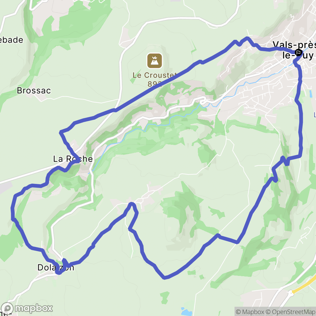 Vals-près-le-Puy : carte du parcours de randonnée - France
