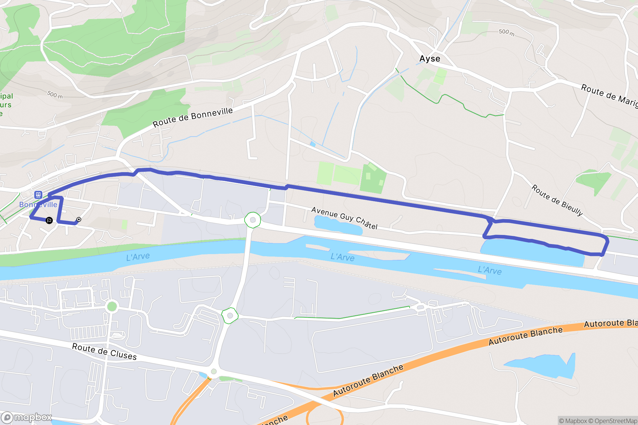 Bonneville : carte du parcours de randonnée - France