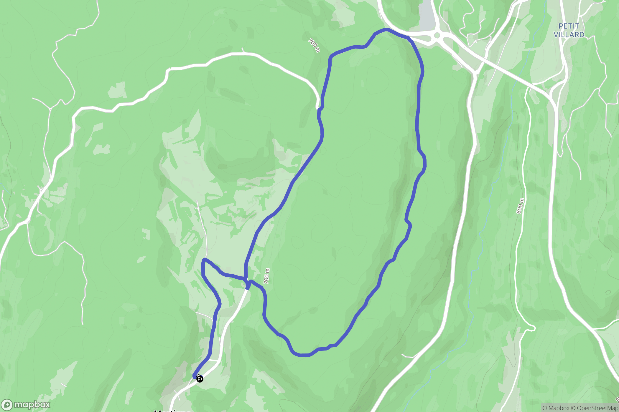 Martigna : carte du parcours de randonnée - France