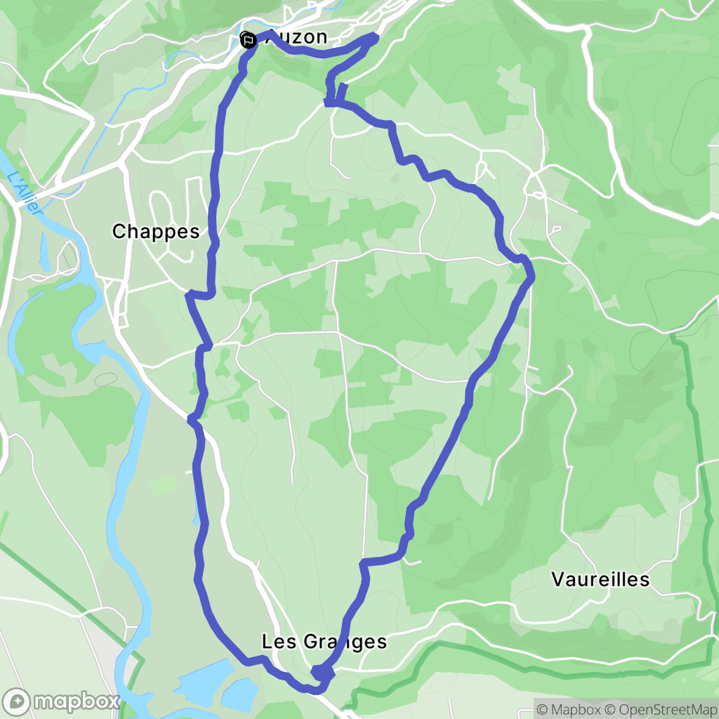 Auzon : carte du parcours de randonnée - France