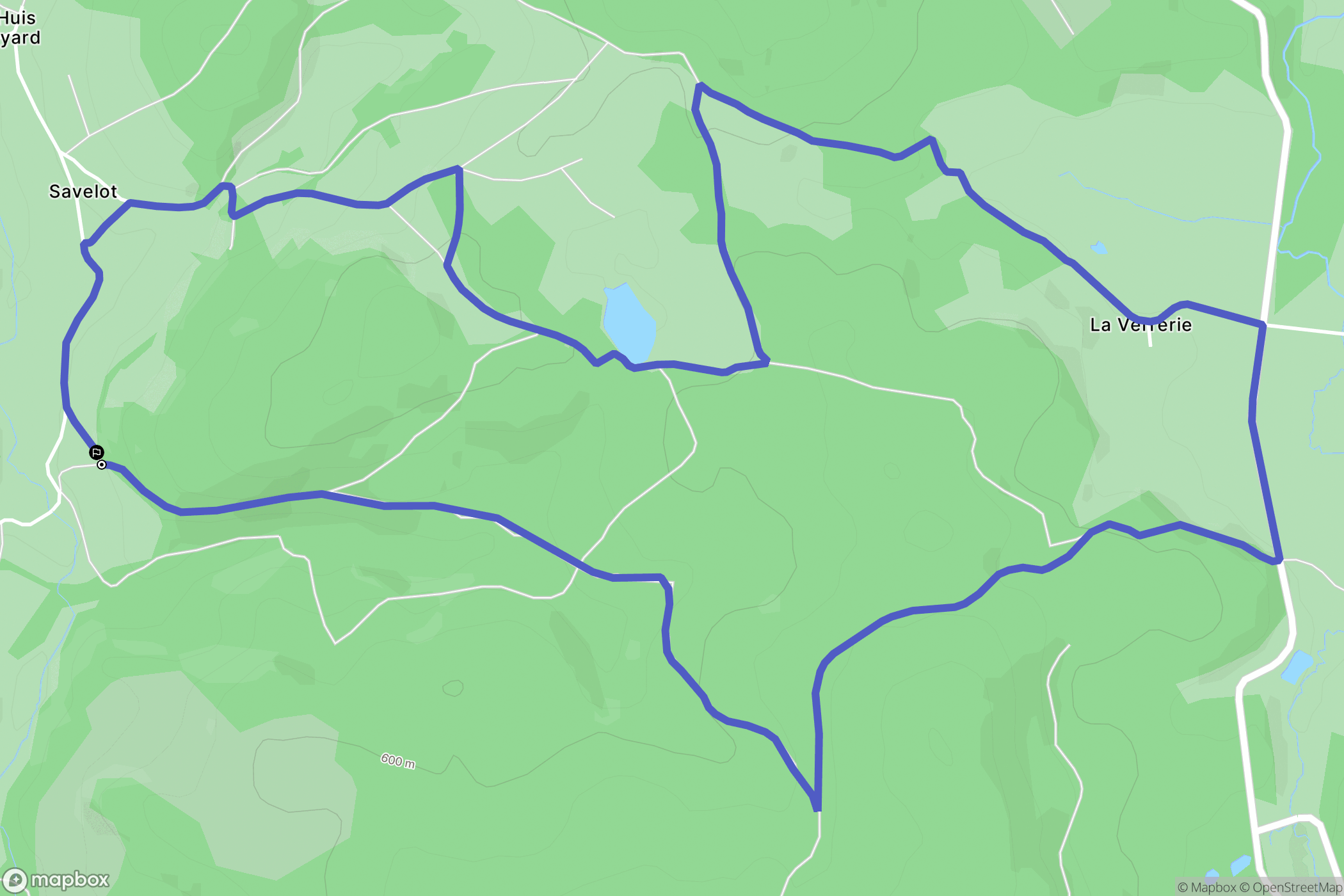 Ouroux-en-Morvan : carte du parcours de randonnée - France