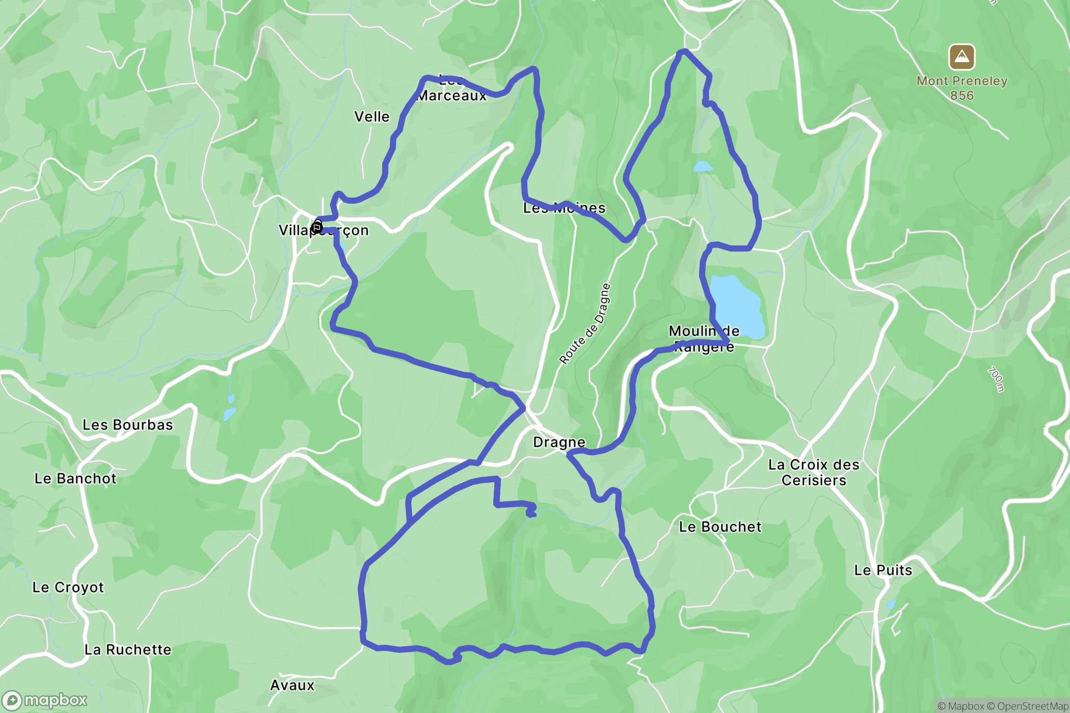 Villapourçon : carte du parcours de randonnée - France