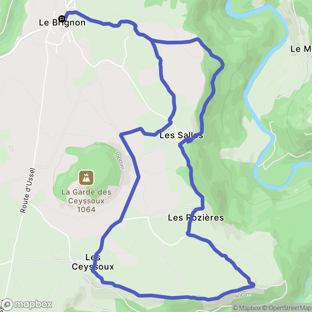 Le Brignon : carte du parcours de randonnée - France