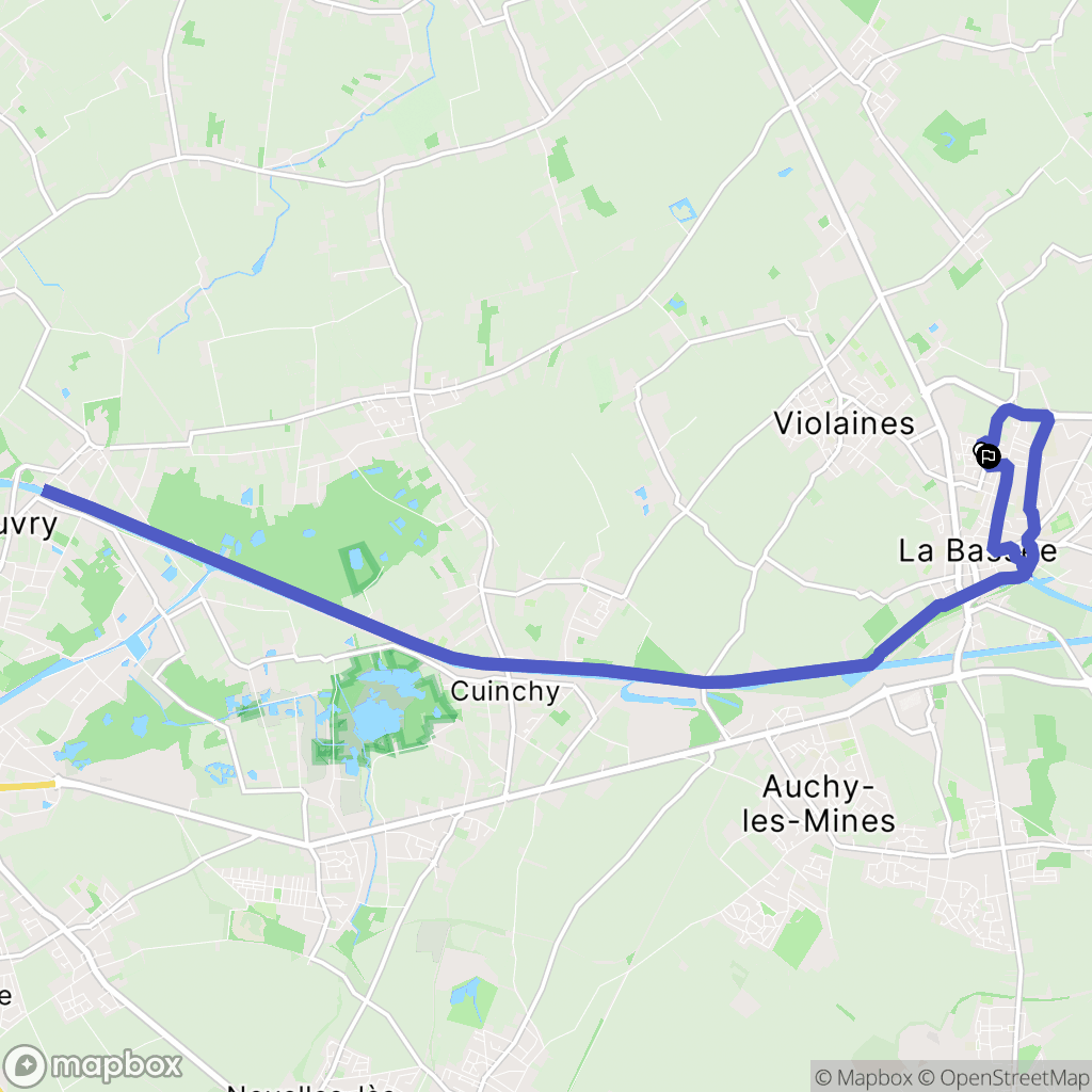 Bassée : carte du parcours de randonnée - France