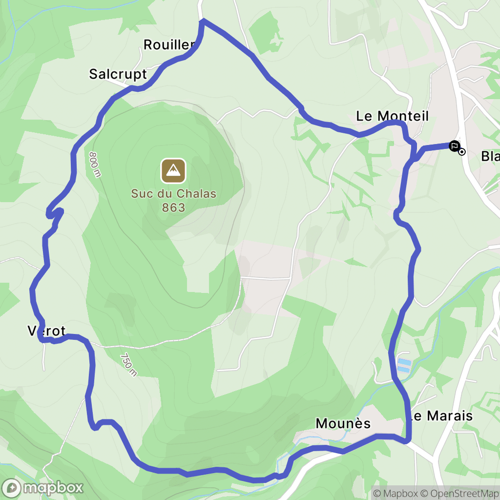 Rosières : carte du parcours de randonnée - France