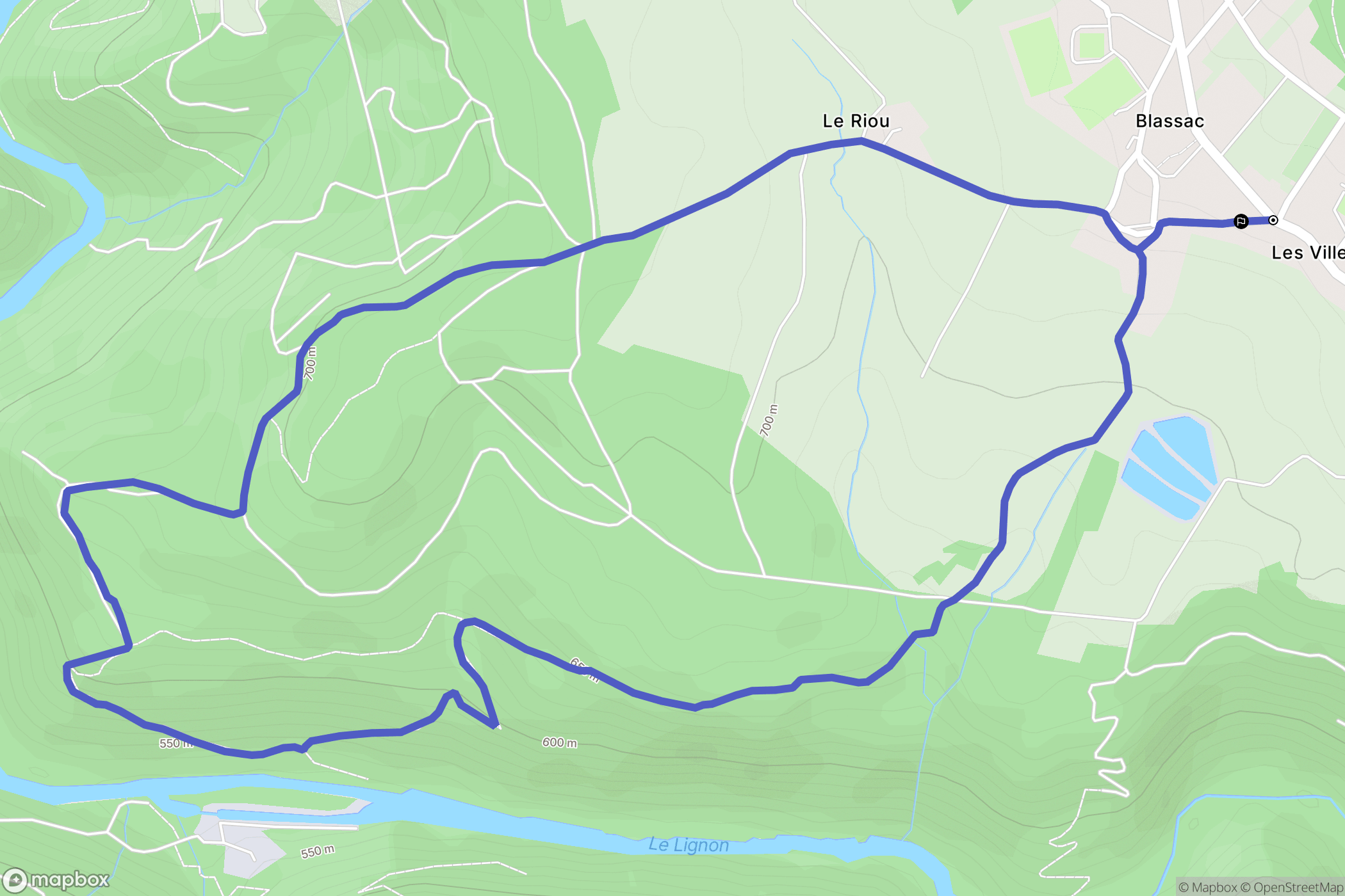 Les Villettes : carte du parcours de randonnée - France