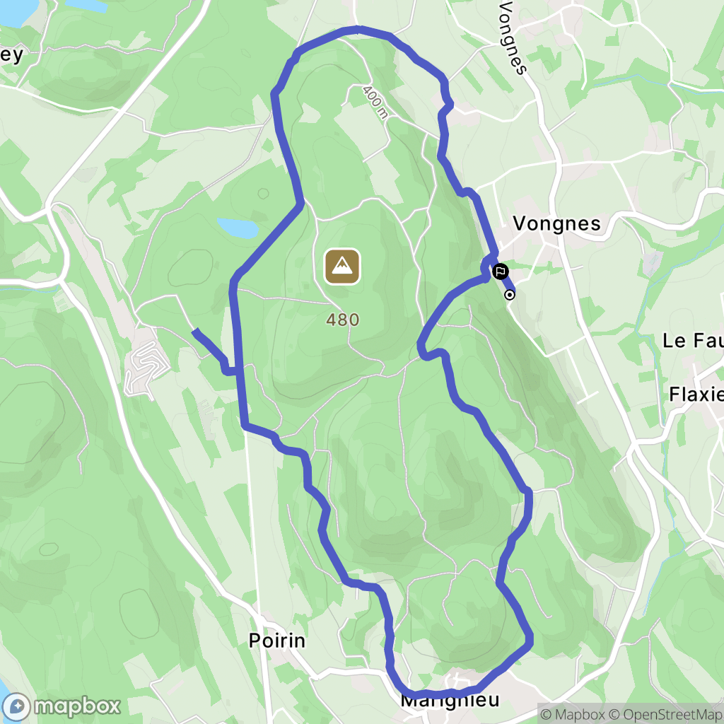 Vongnes : carte du parcours de randonnée - France