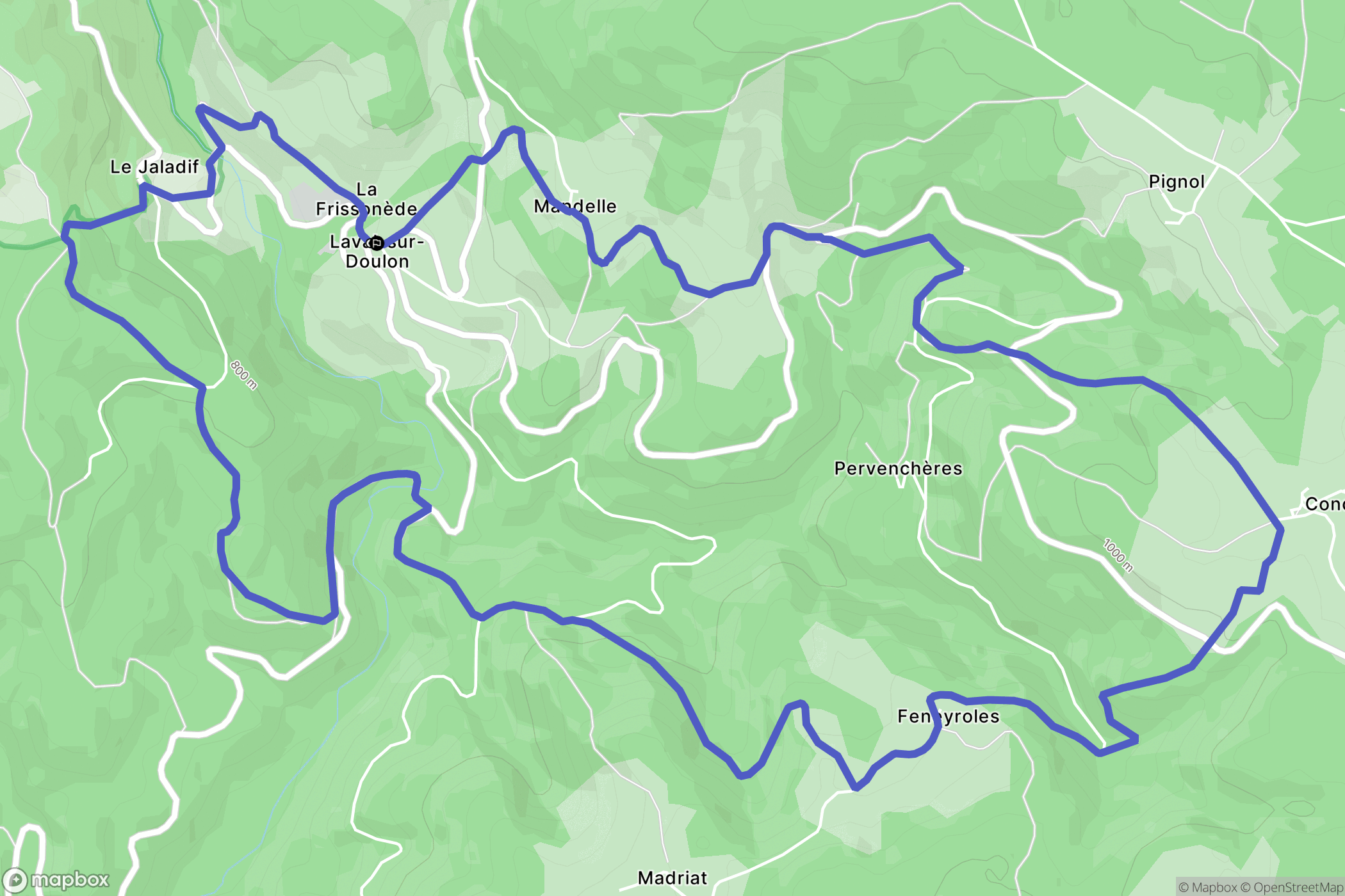 Laval-sur-Doulon : carte du parcours de randonnée - France