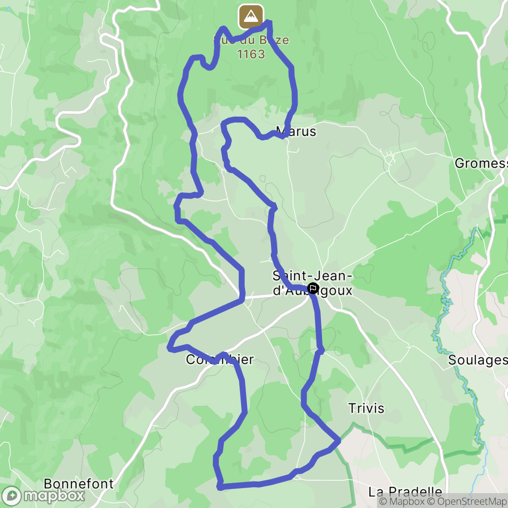 Saint-Jean-d'Aubrigoux : carte du parcours de randonnée - France