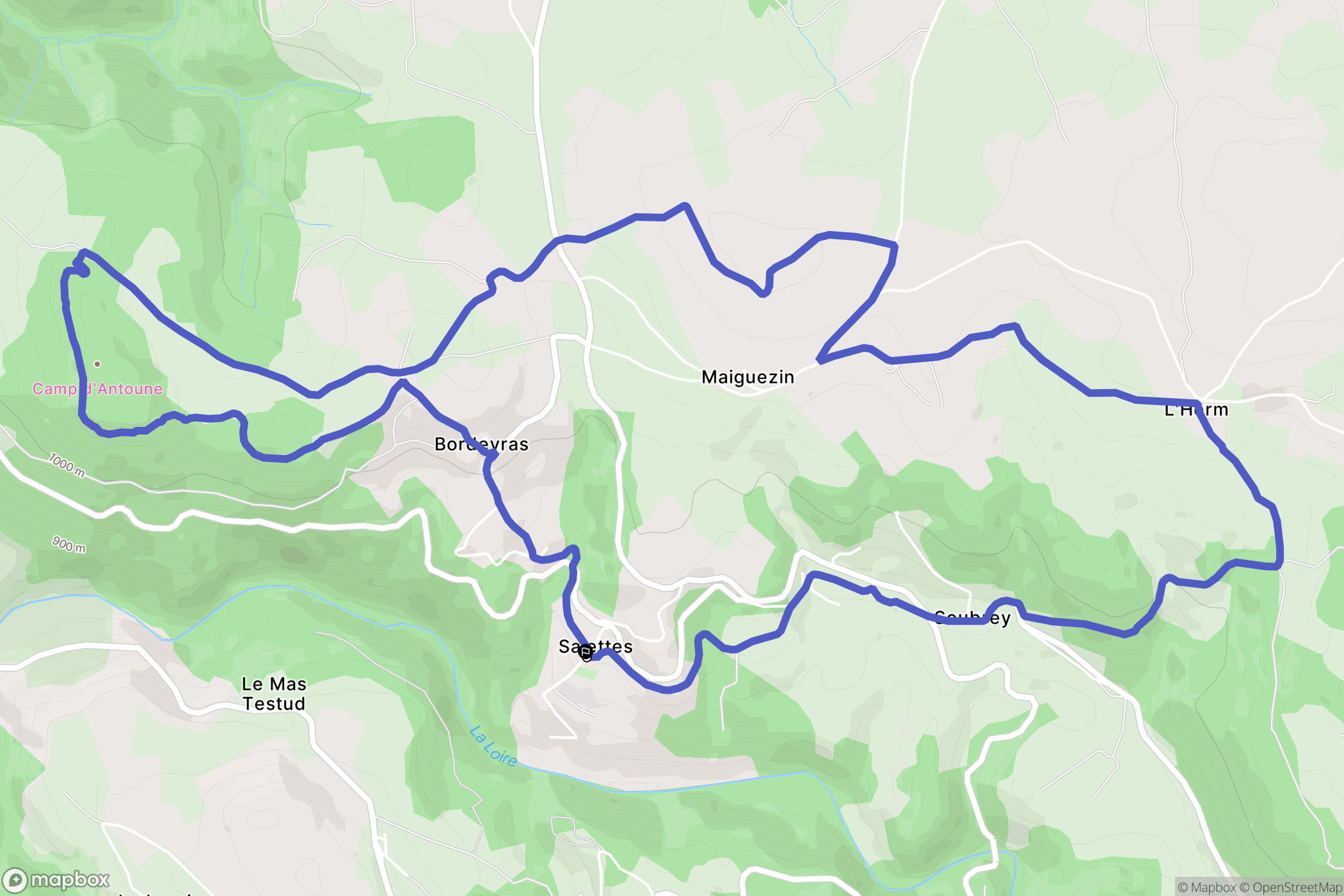 Salettes : carte du parcours de randonnée - France