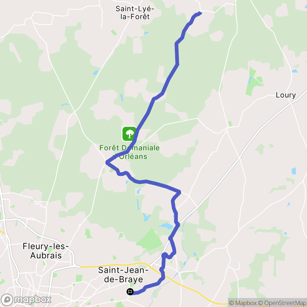 Saint Jean de Braye : carte du parcours de randonnée - France