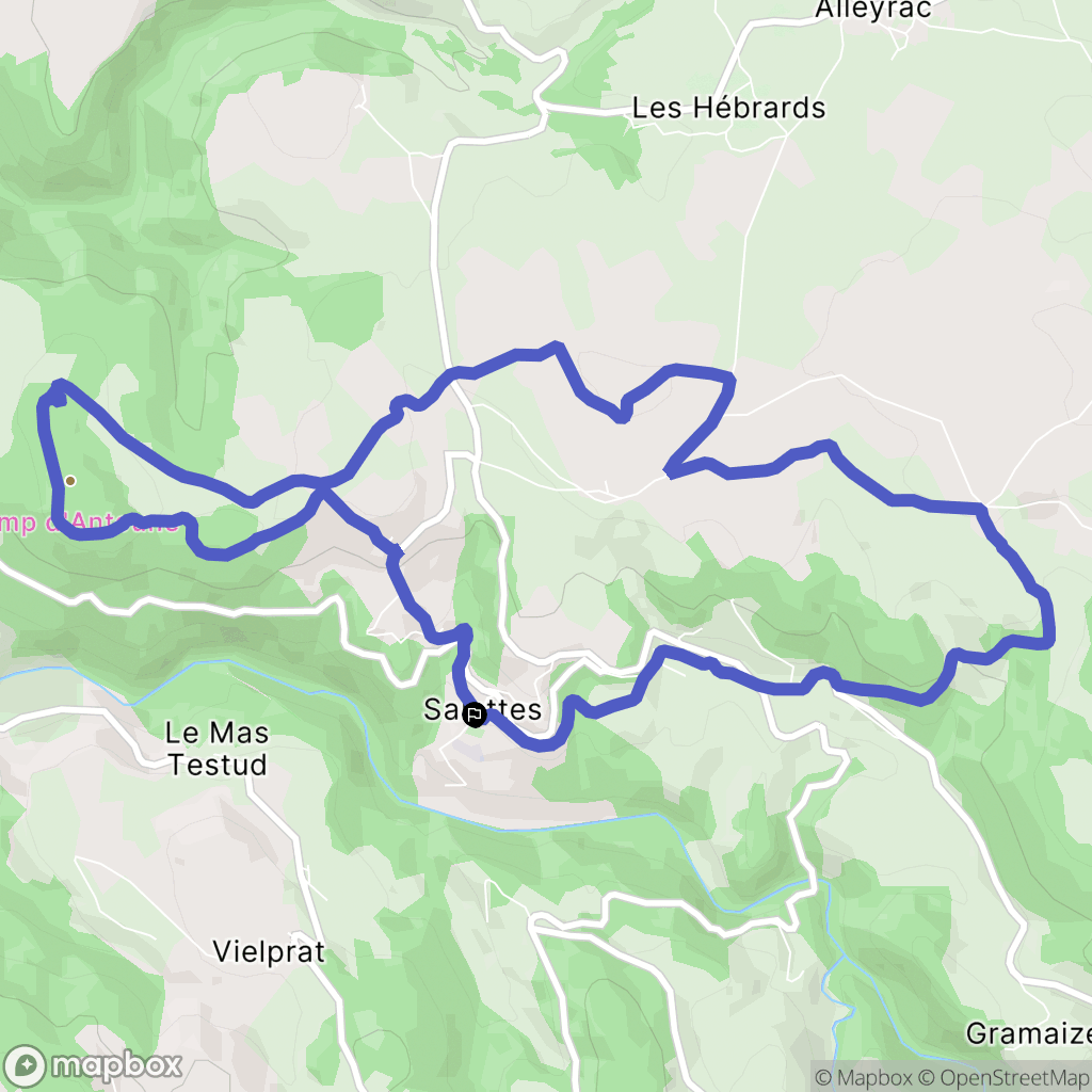 Salettes : carte du parcours de randonnée - France
