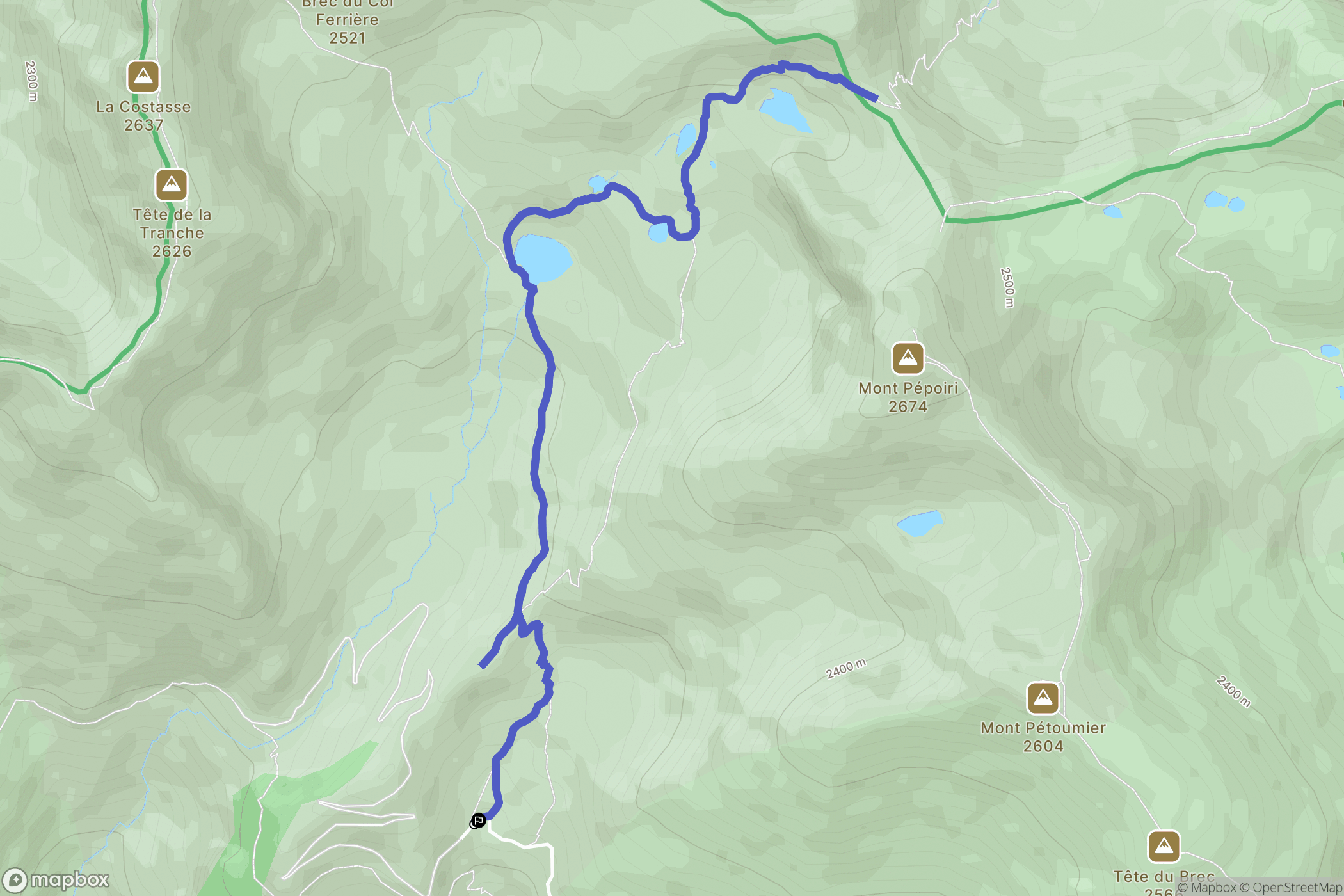 Valdeblore : carte du parcours de randonnée - France