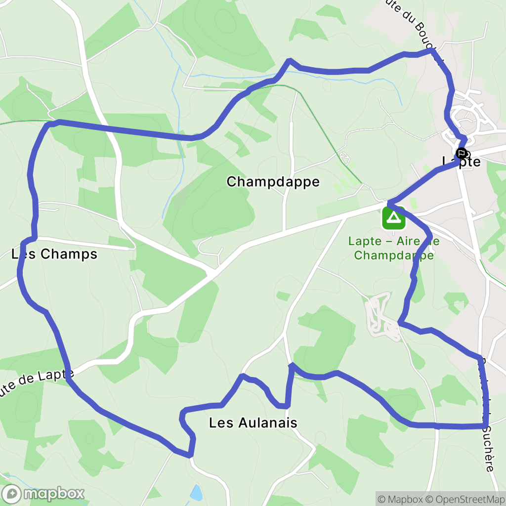 Lapte : carte du parcours de randonnée - France