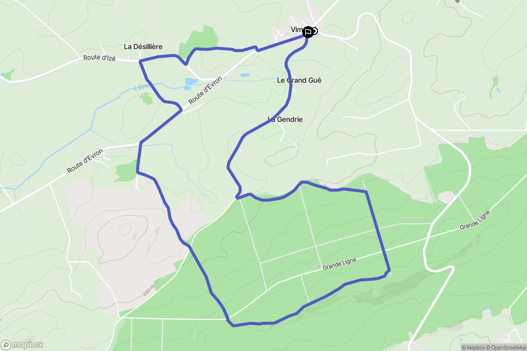 Vimartin-sur-Orthe : carte du parcours de randonnée - France