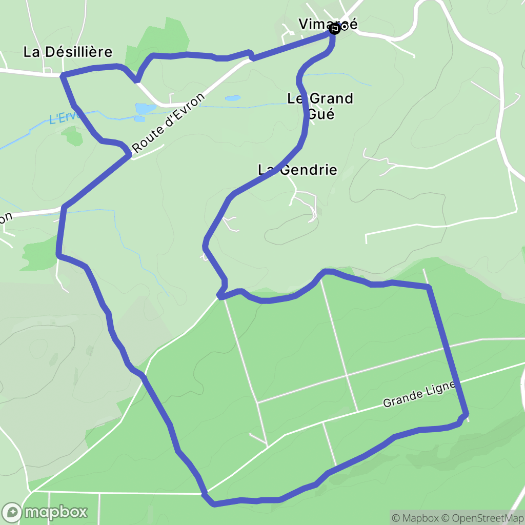 Vimartin-sur-Orthe : carte du parcours de randonnée - France