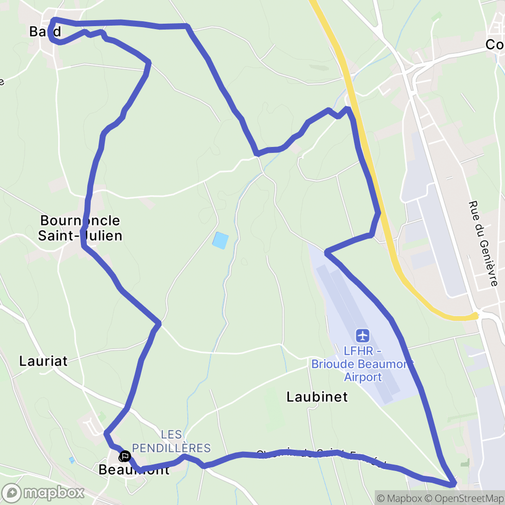 Beaumont : carte du parcours de randonnée - France
